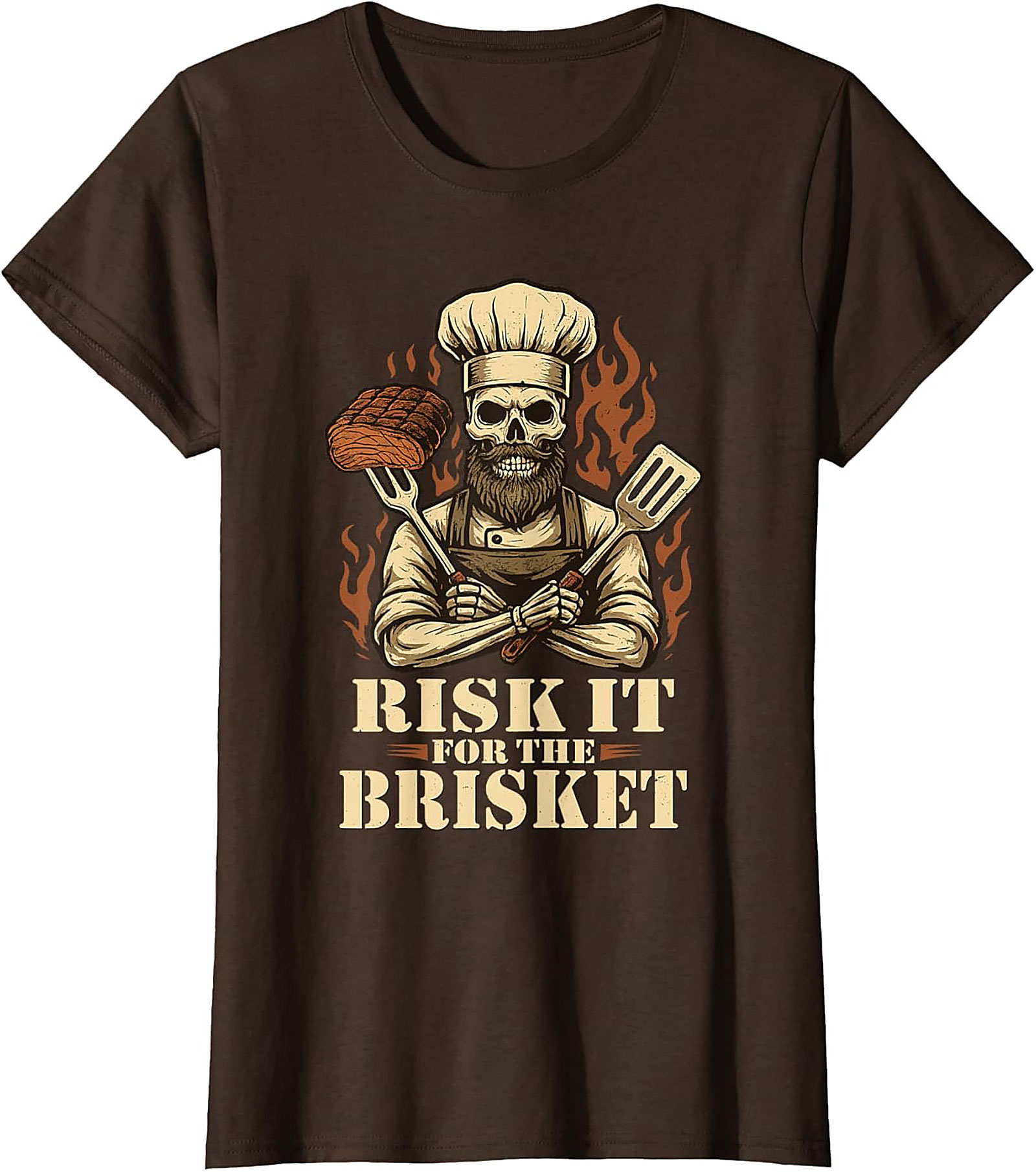 Risk It For The Brisket T-shirt | Funny BBQ Grilling Tee