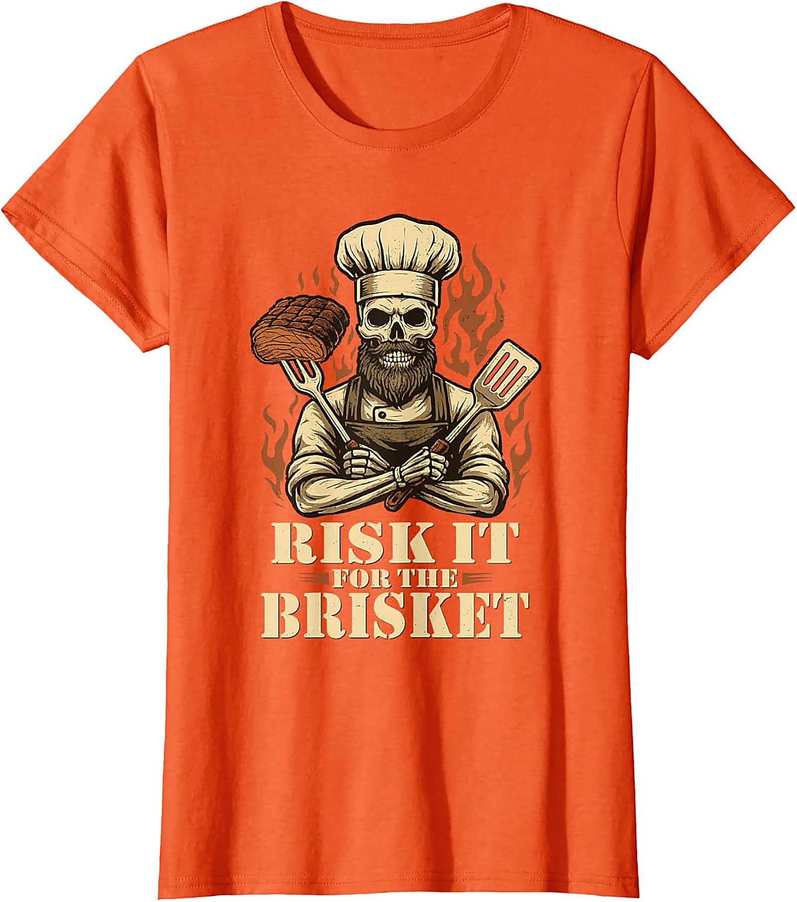 Risk It For The Brisket T-shirt | Funny BBQ Grilling Tee