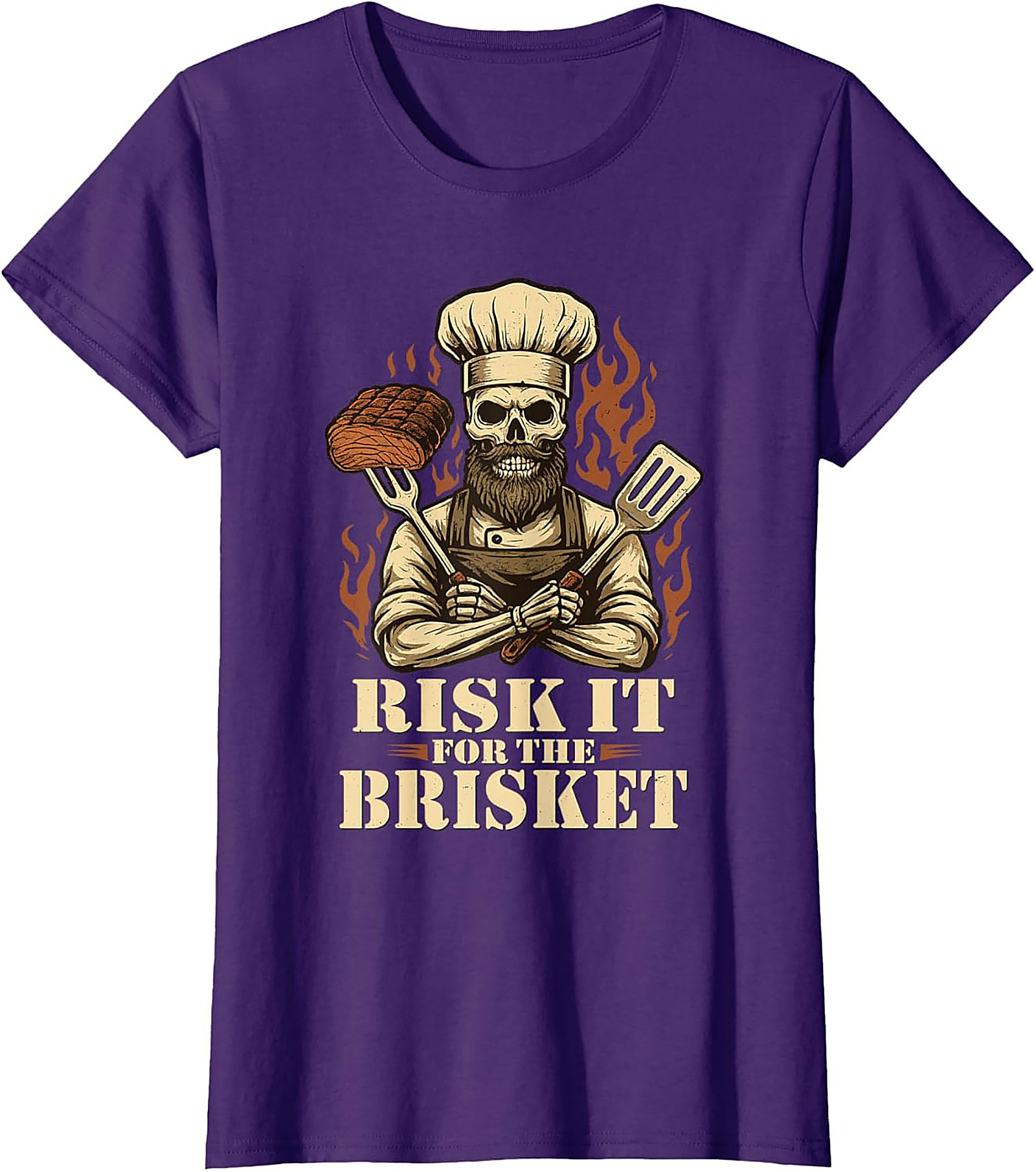 Risk It For The Brisket T-shirt | Funny BBQ Grilling Tee