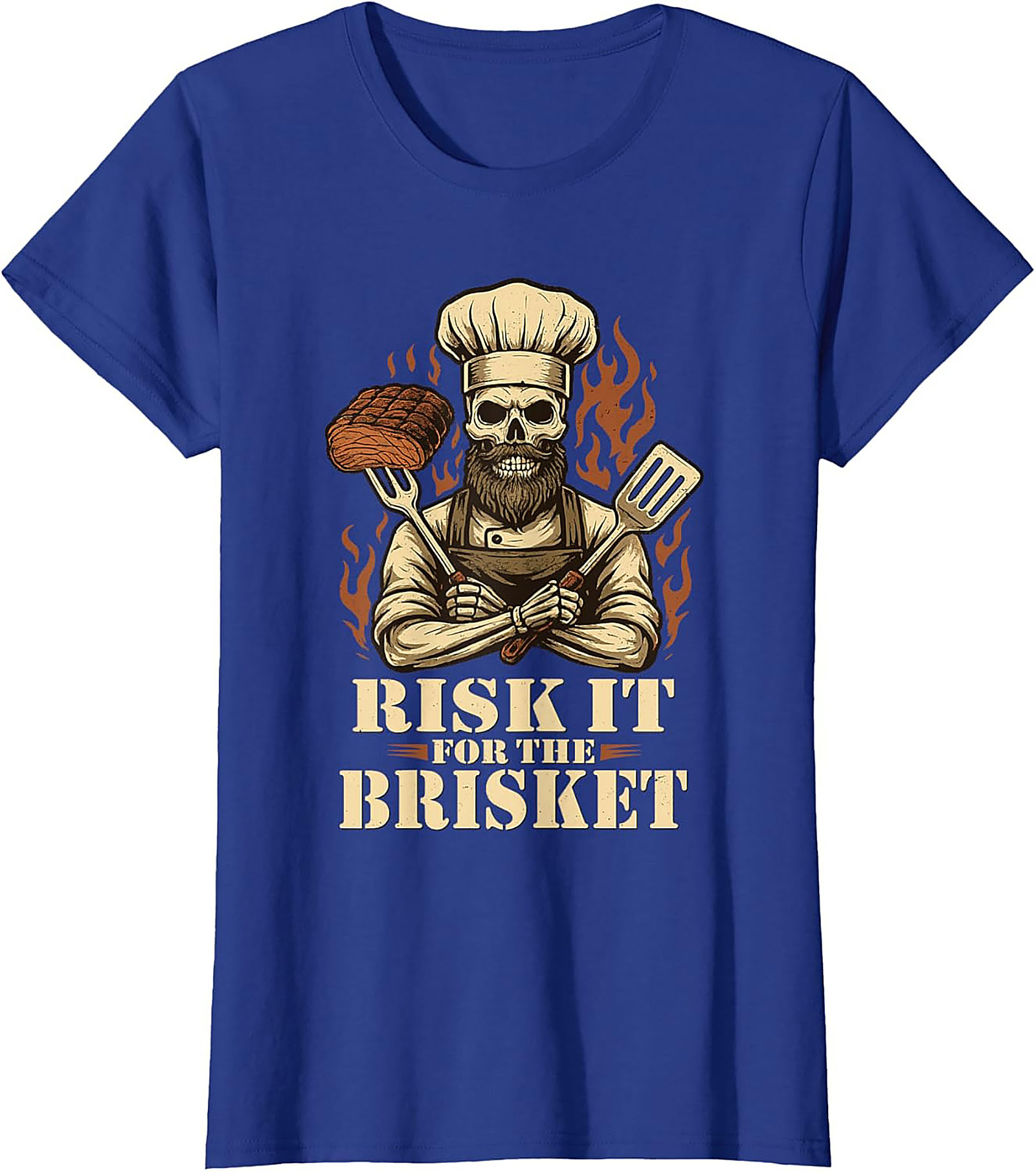 Risk It For The Brisket T-shirt | Funny BBQ Grilling Tee