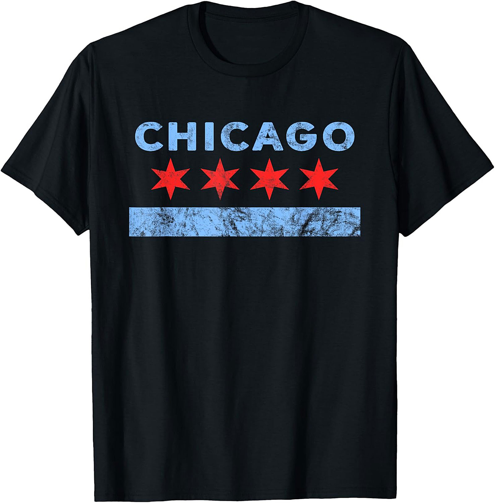Vintage Chicago Flag T-shirt Soft Unisex Graphic Tee