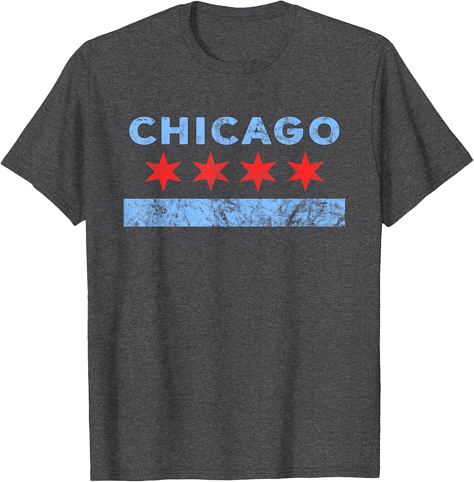  Vintage Chicago Flag T-shirt Soft Unisex Graphic Tee