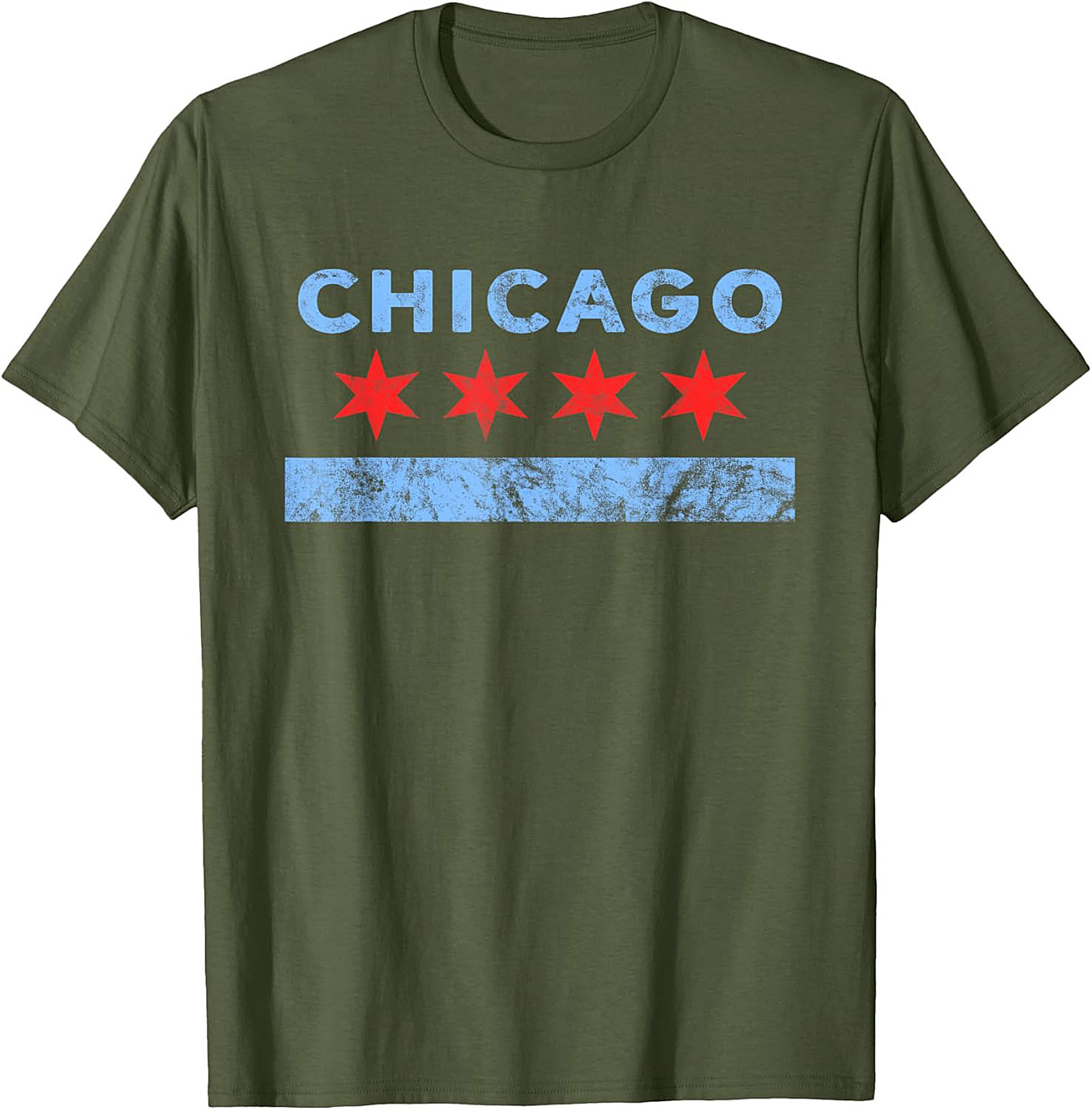  Vintage Chicago Flag T-shirt Soft Unisex Graphic Tee