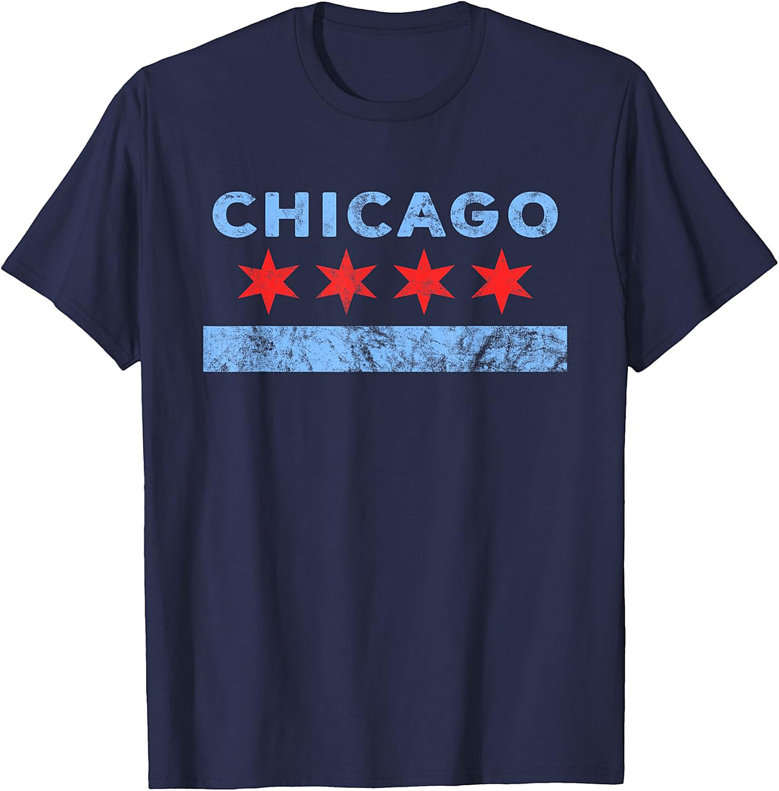 Vintage Chicago Flag T-shirt Soft Unisex Graphic Tee