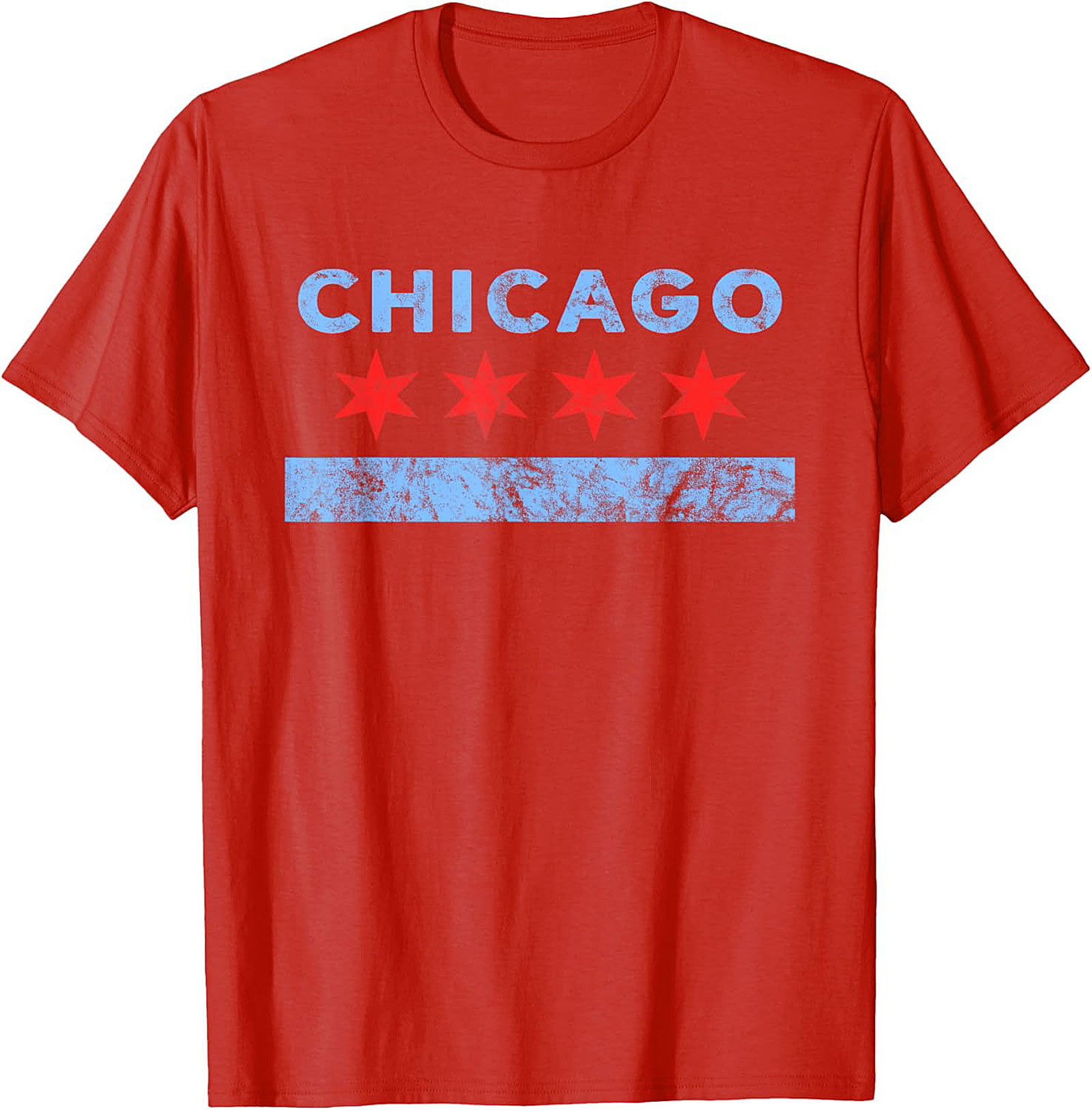  Vintage Chicago Flag T-shirt Soft Unisex Graphic Tee