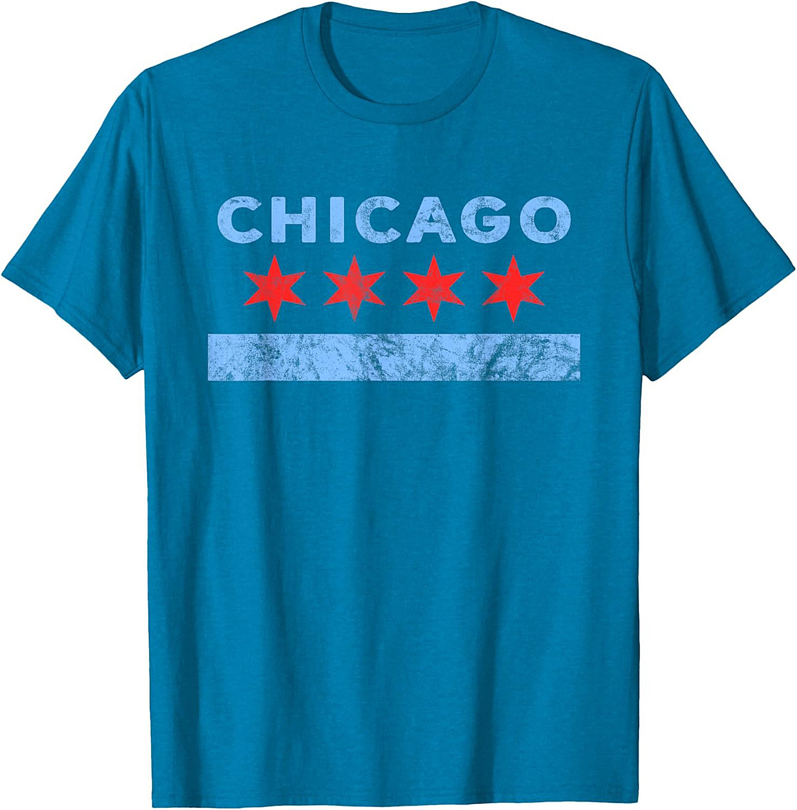  Vintage Chicago Flag T-shirt Soft Unisex Graphic Tee