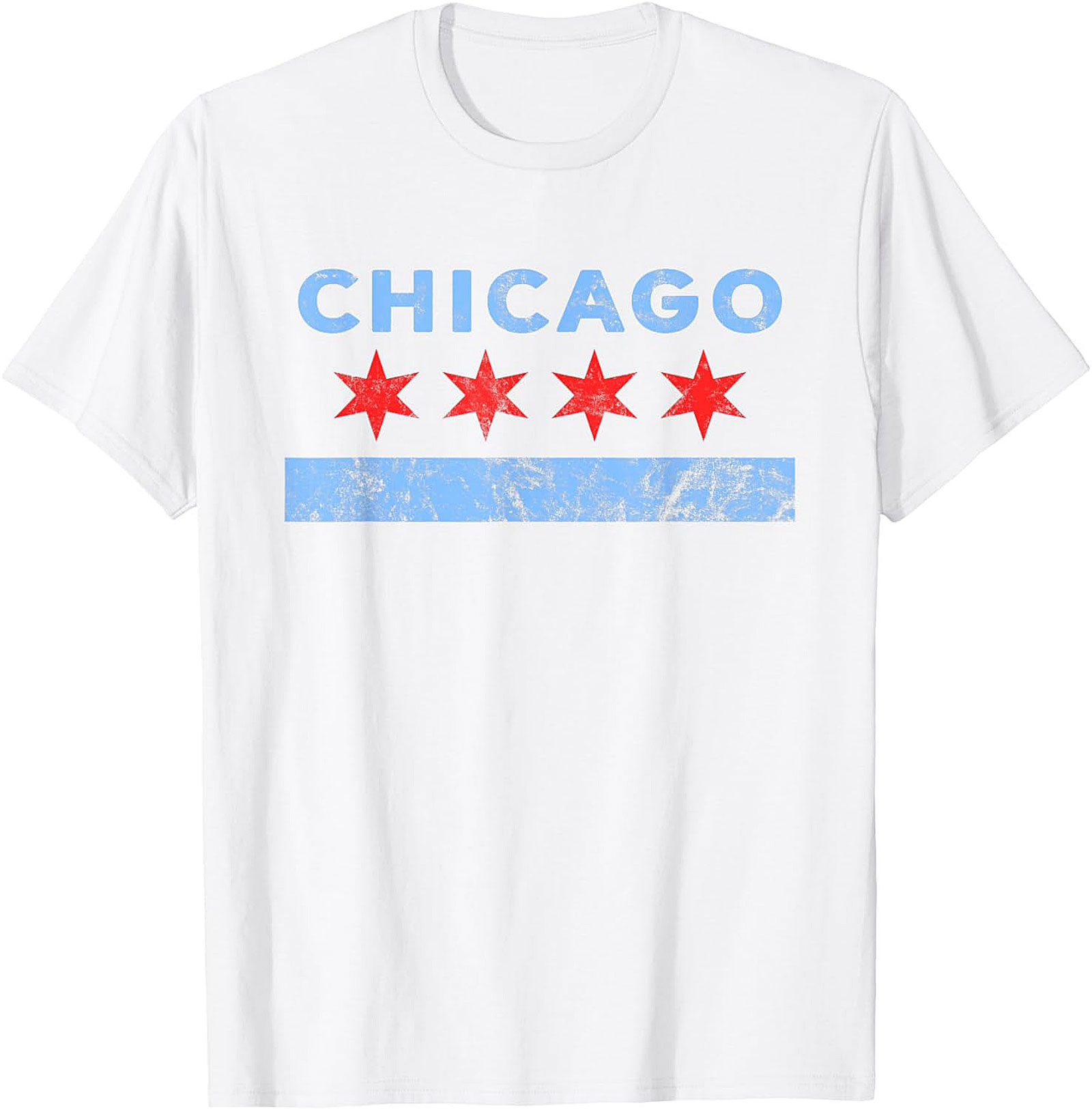  Vintage Chicago Flag T-shirt Soft Unisex Graphic Tee