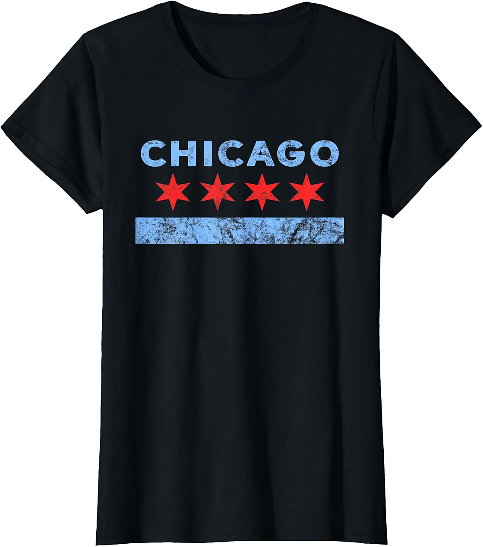  Vintage Chicago Flag T-shirt Soft Unisex Graphic Tee
