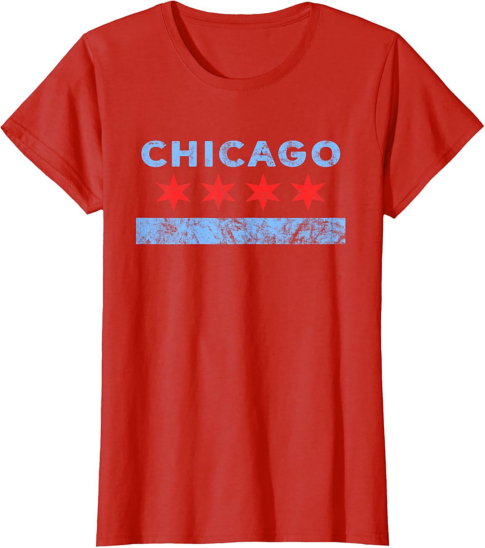  Vintage Chicago Flag T-shirt Soft Unisex Graphic Tee