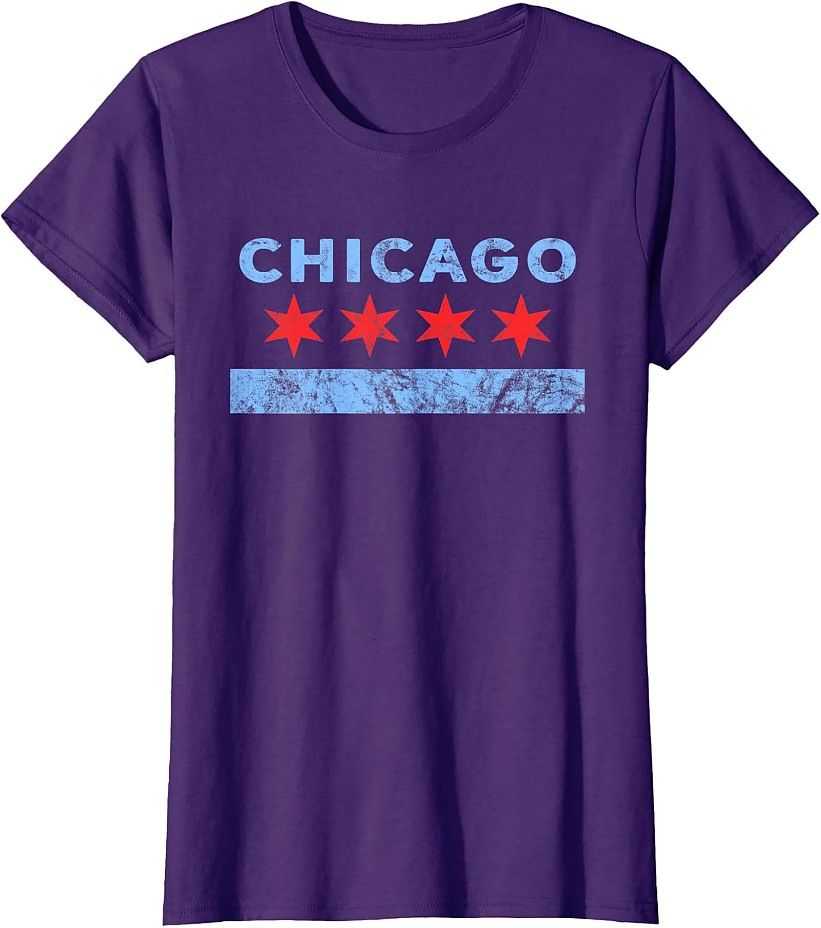  Vintage Chicago Flag T-shirt Soft Unisex Graphic Tee