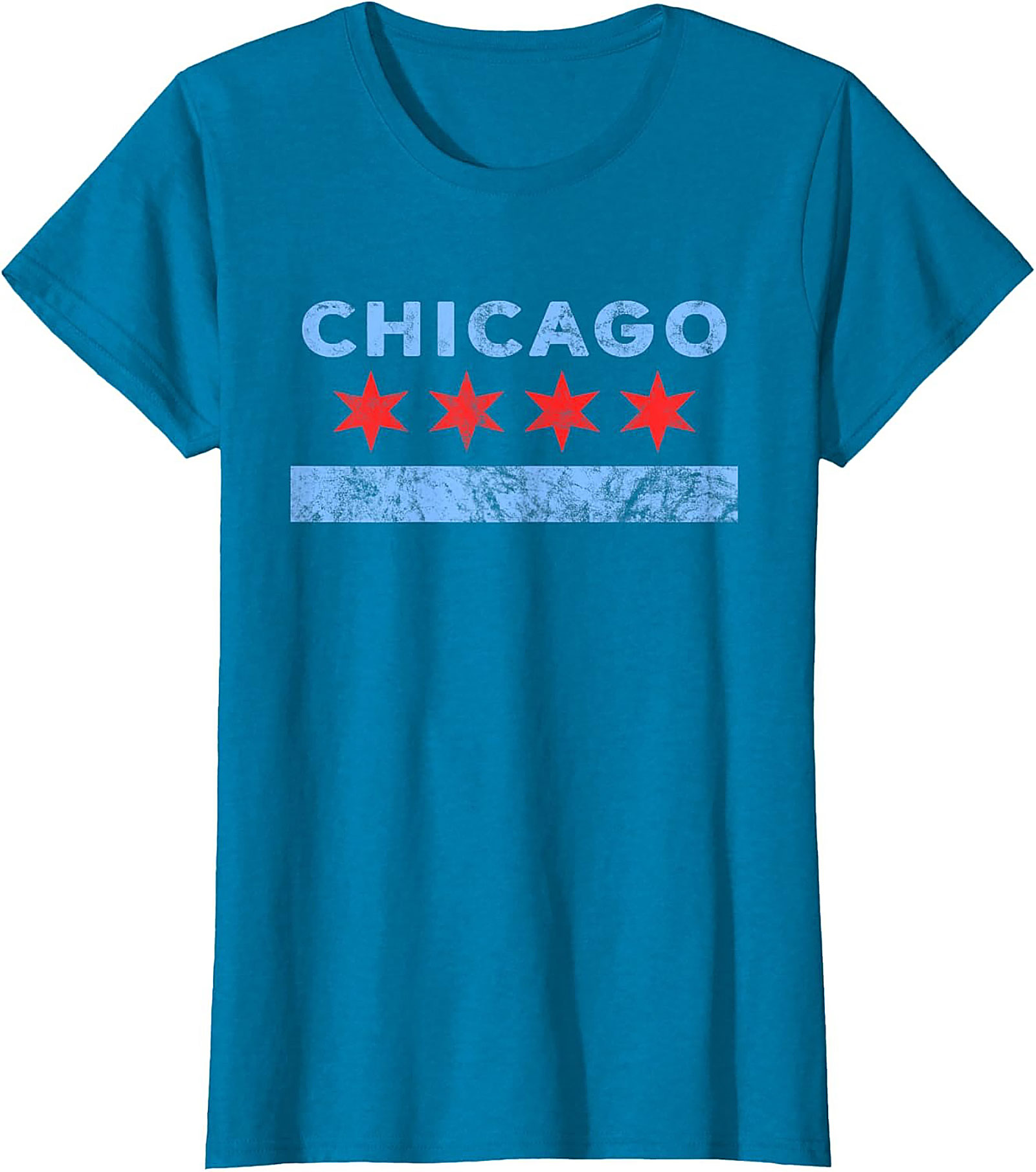  Vintage Chicago Flag T-shirt Soft Unisex Graphic Tee
