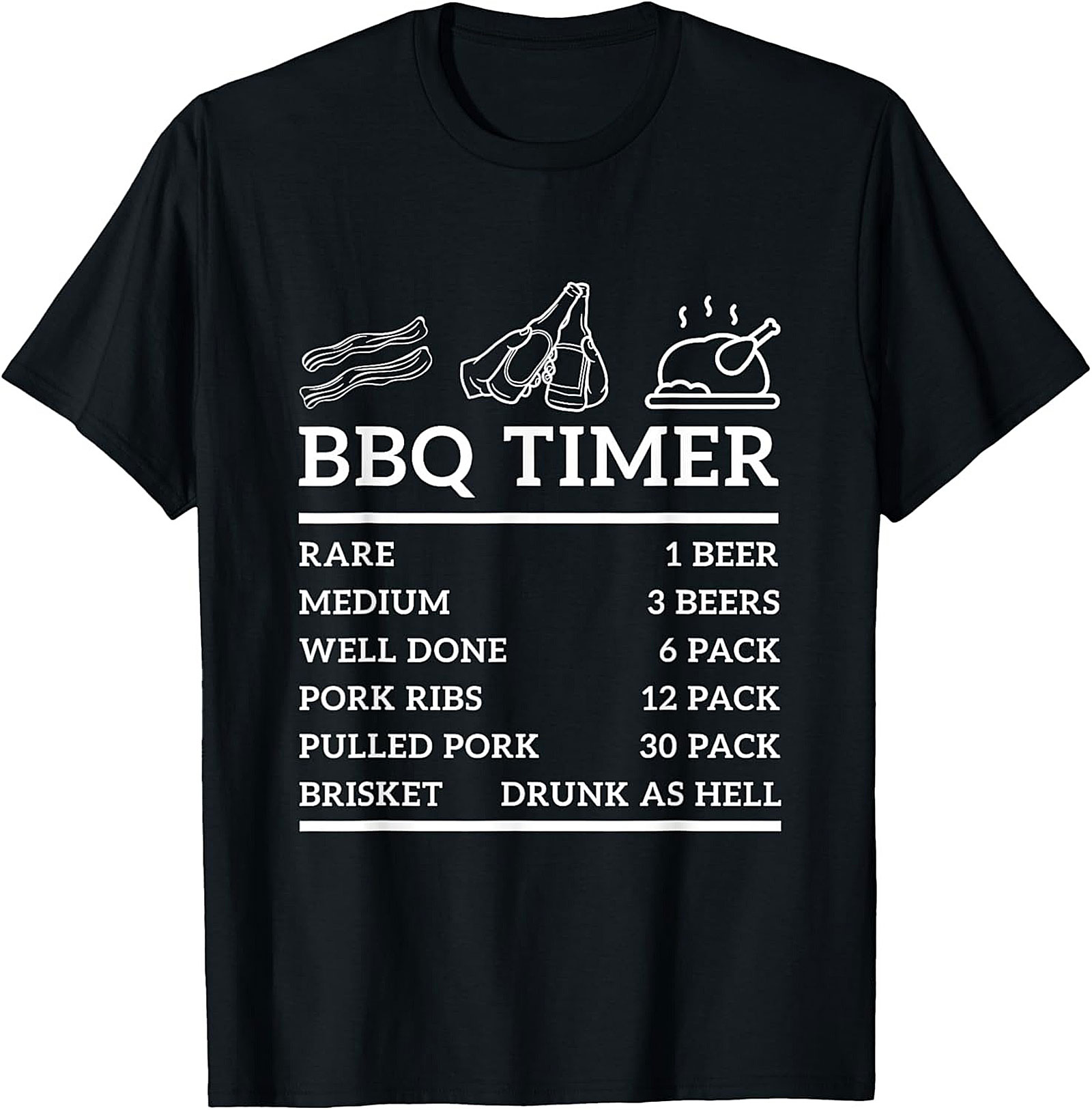 BBQ Timer Funny Beer T-Shirt | Grilling Humor Graphic Tee