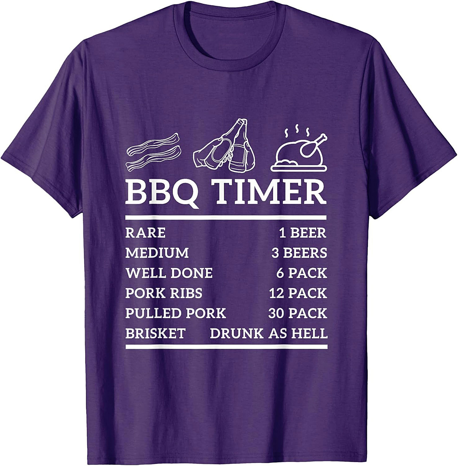 BBQ Timer Funny Beer T-Shirt | Grilling Humor Graphic Tee