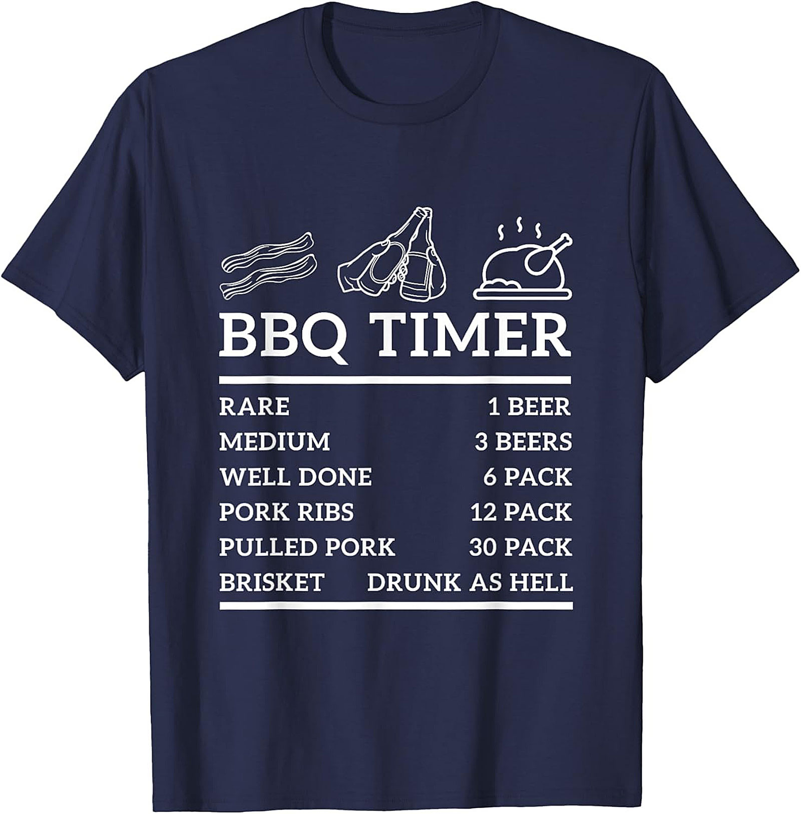 BBQ Timer Funny Beer T-Shirt | Grilling Humor Graphic Tee
