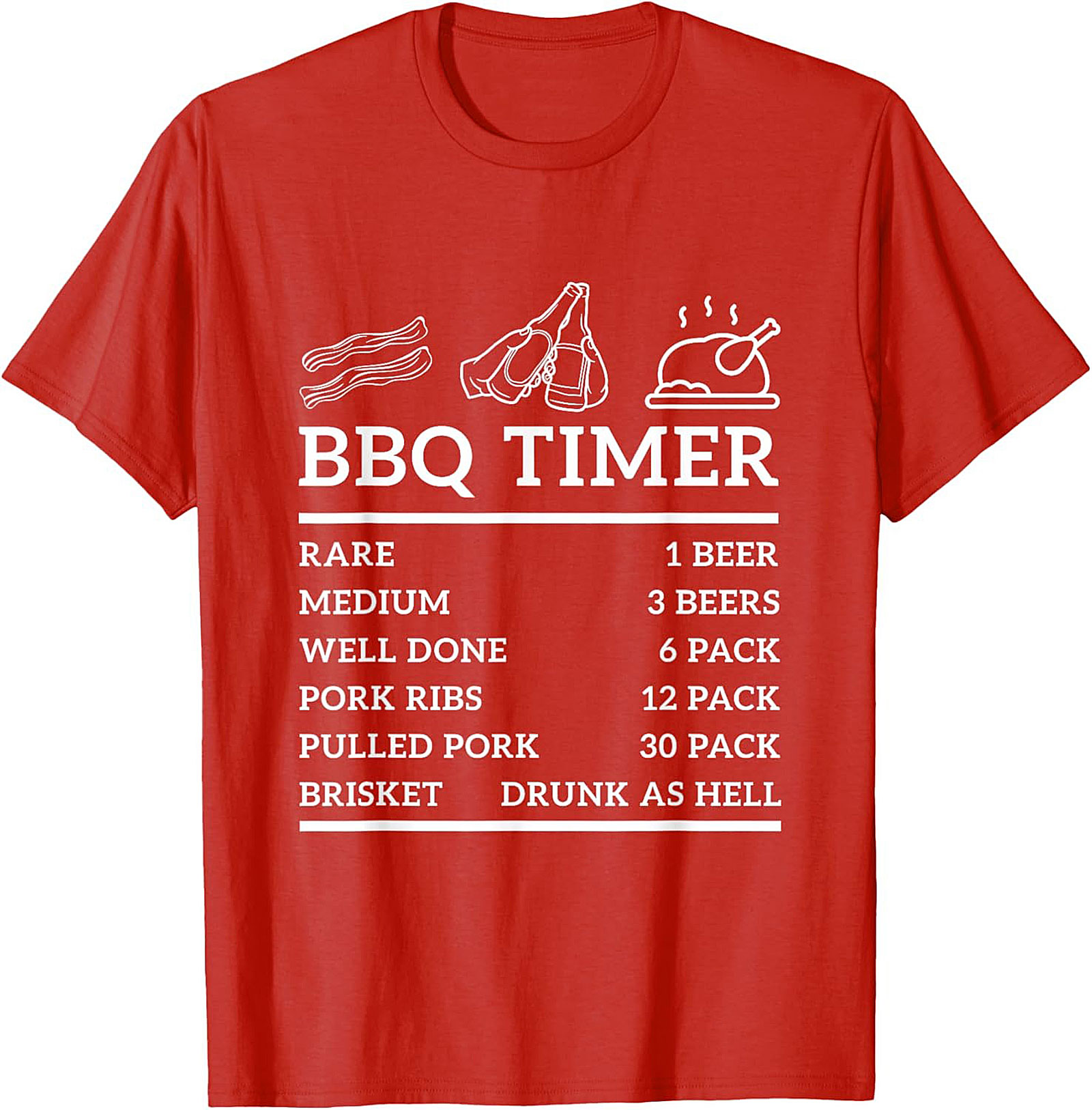 BBQ Timer Funny Beer T-Shirt | Grilling Humor Graphic Tee