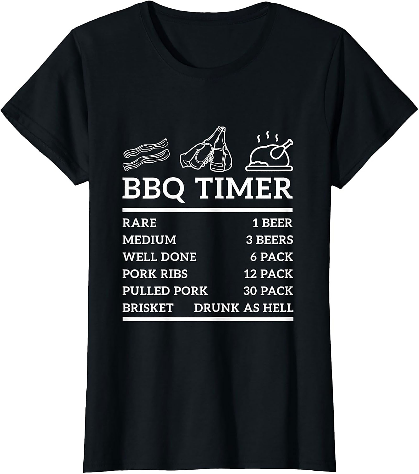 BBQ Timer Funny Beer T-Shirt | Grilling Humor Graphic Tee