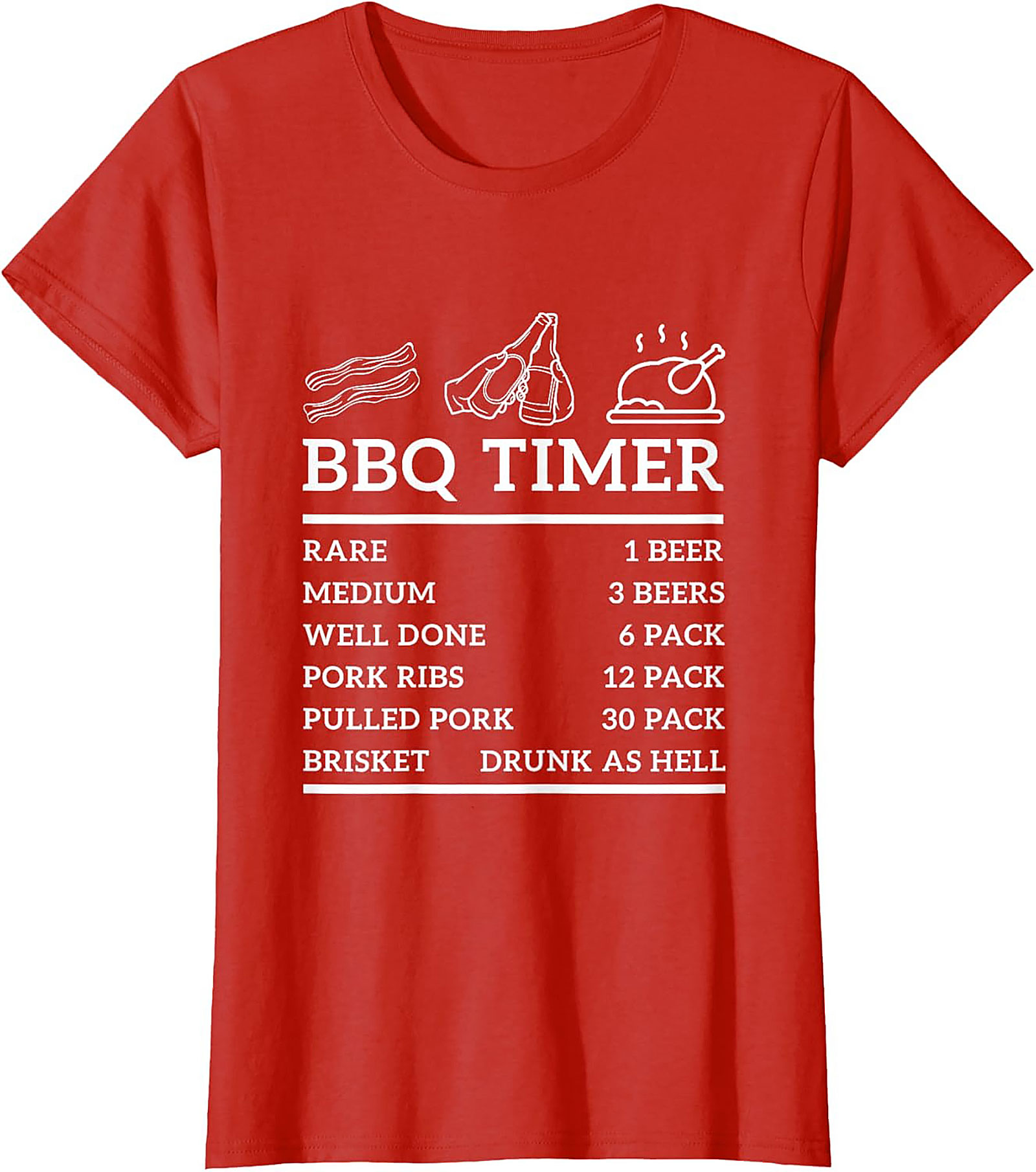 BBQ Timer Funny Beer T-Shirt | Grilling Humor Graphic Tee