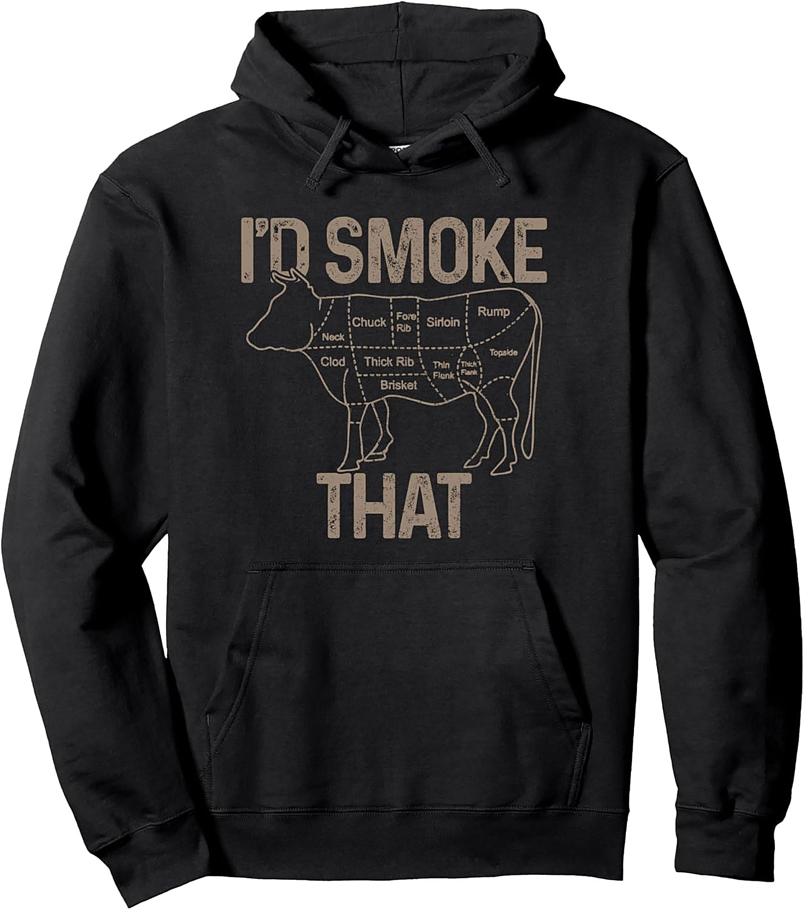 I'd Smoke That BBQ Hoodie | Funny Cow Butcher Graphic Pullover