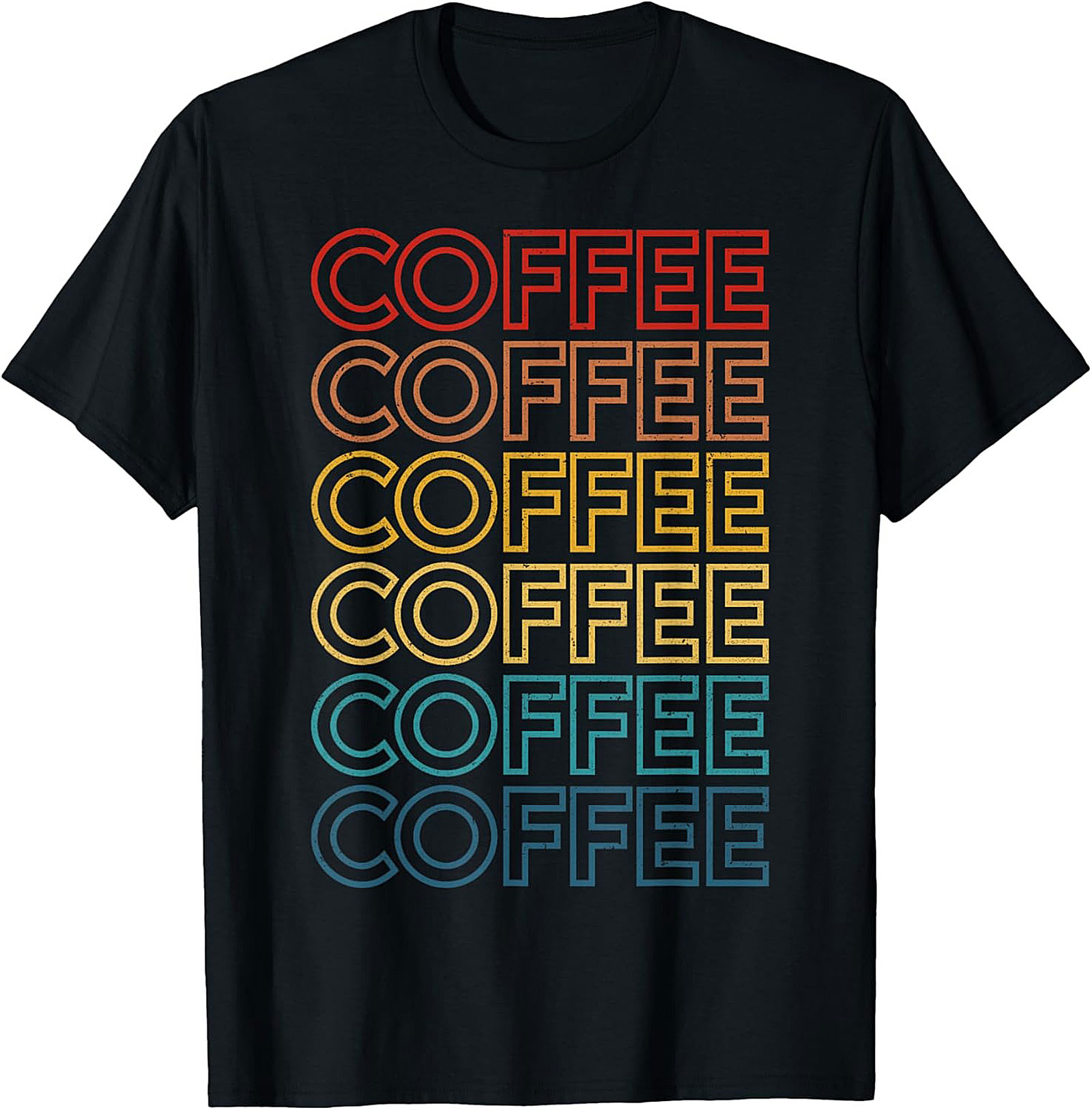 Retro Coffee T-shirt - Vintage Repeat Graphic Tee for Lovers