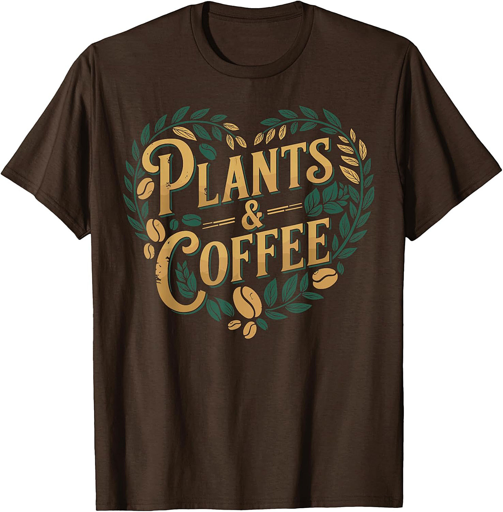 Plants and Coffee T-shirt |Botanical Heart Graphic Tee