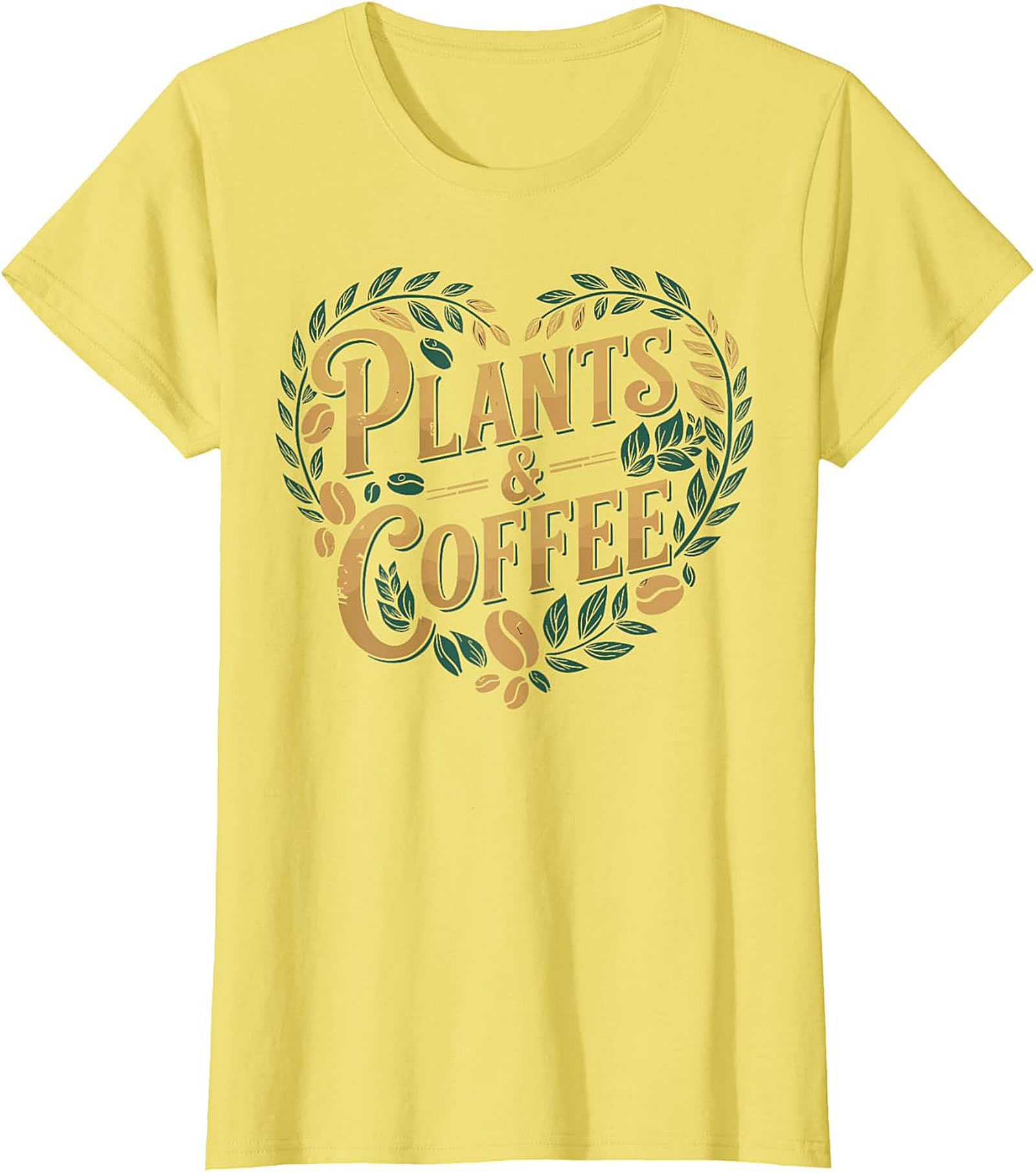 Plants and Coffee T-shirt |Botanical Heart Graphic Tee