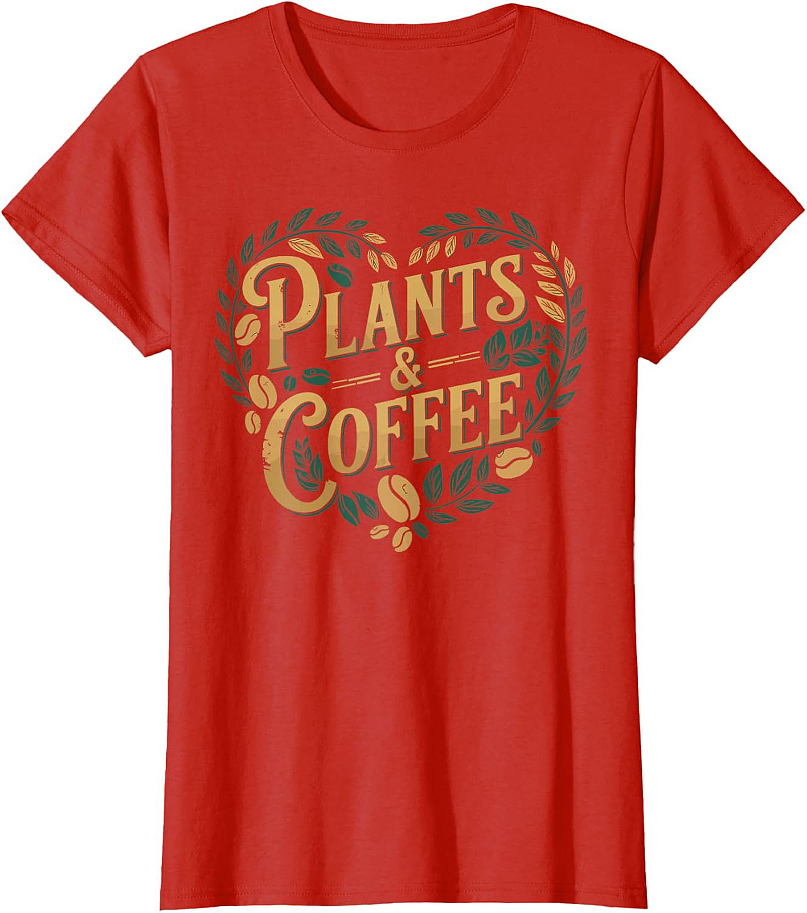 Plants and Coffee T-shirt |Botanical Heart Graphic Tee