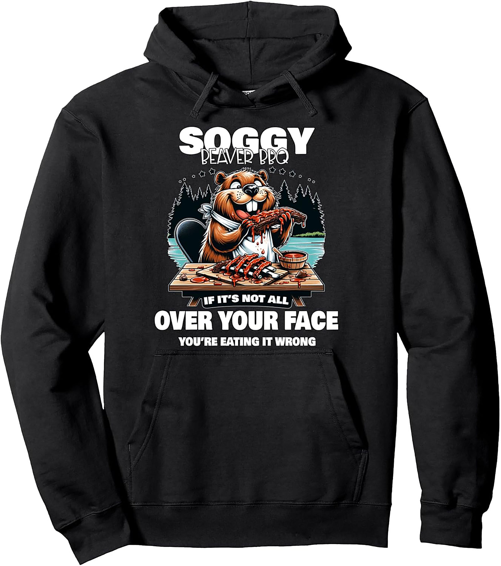 Soggy Beaver BBQ Hoodie | Funny BBQ Graphic Pullover