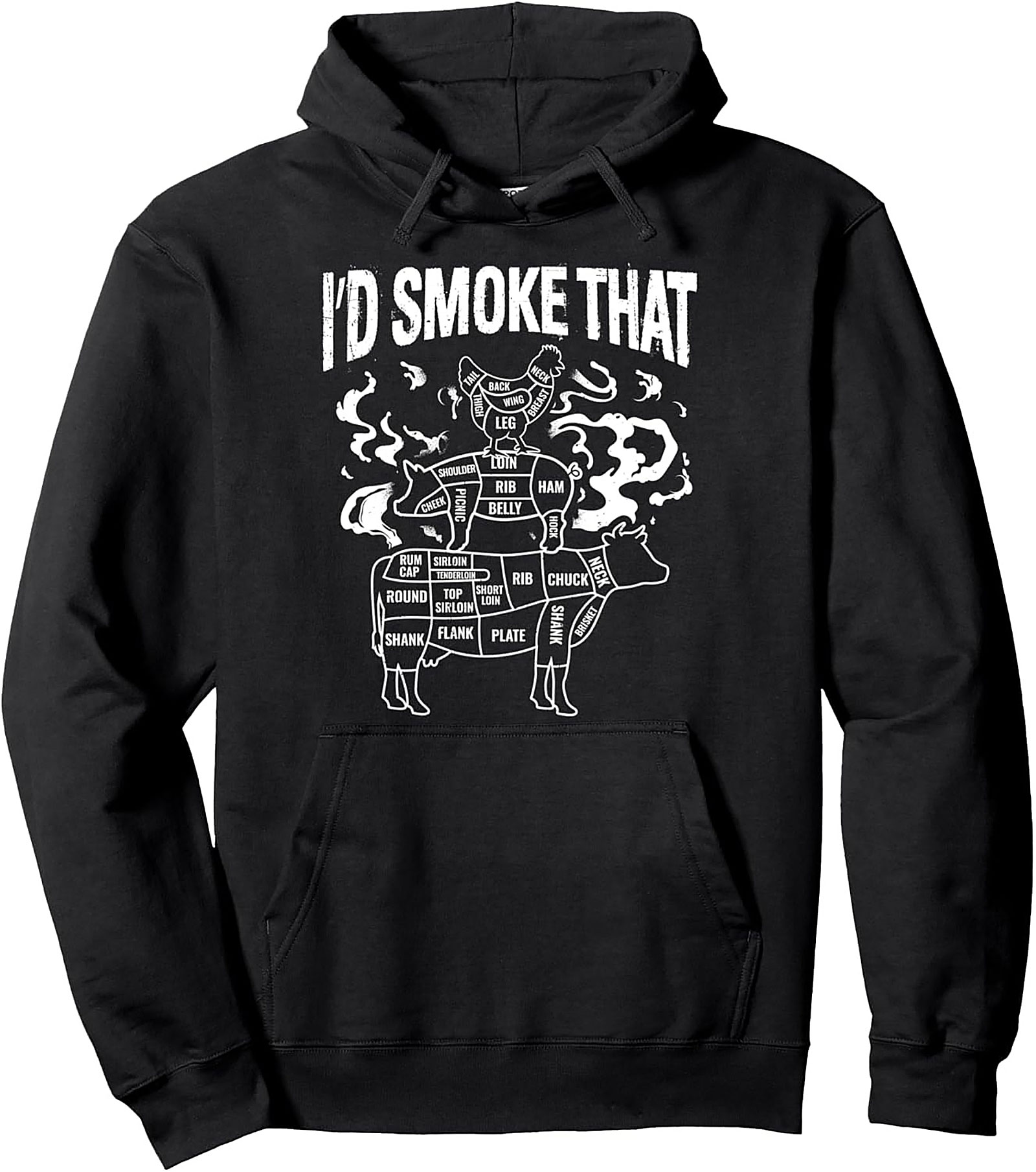 I'd Smoke That BBQ Graphic Hoodie | Funny Pitmaster Pullover