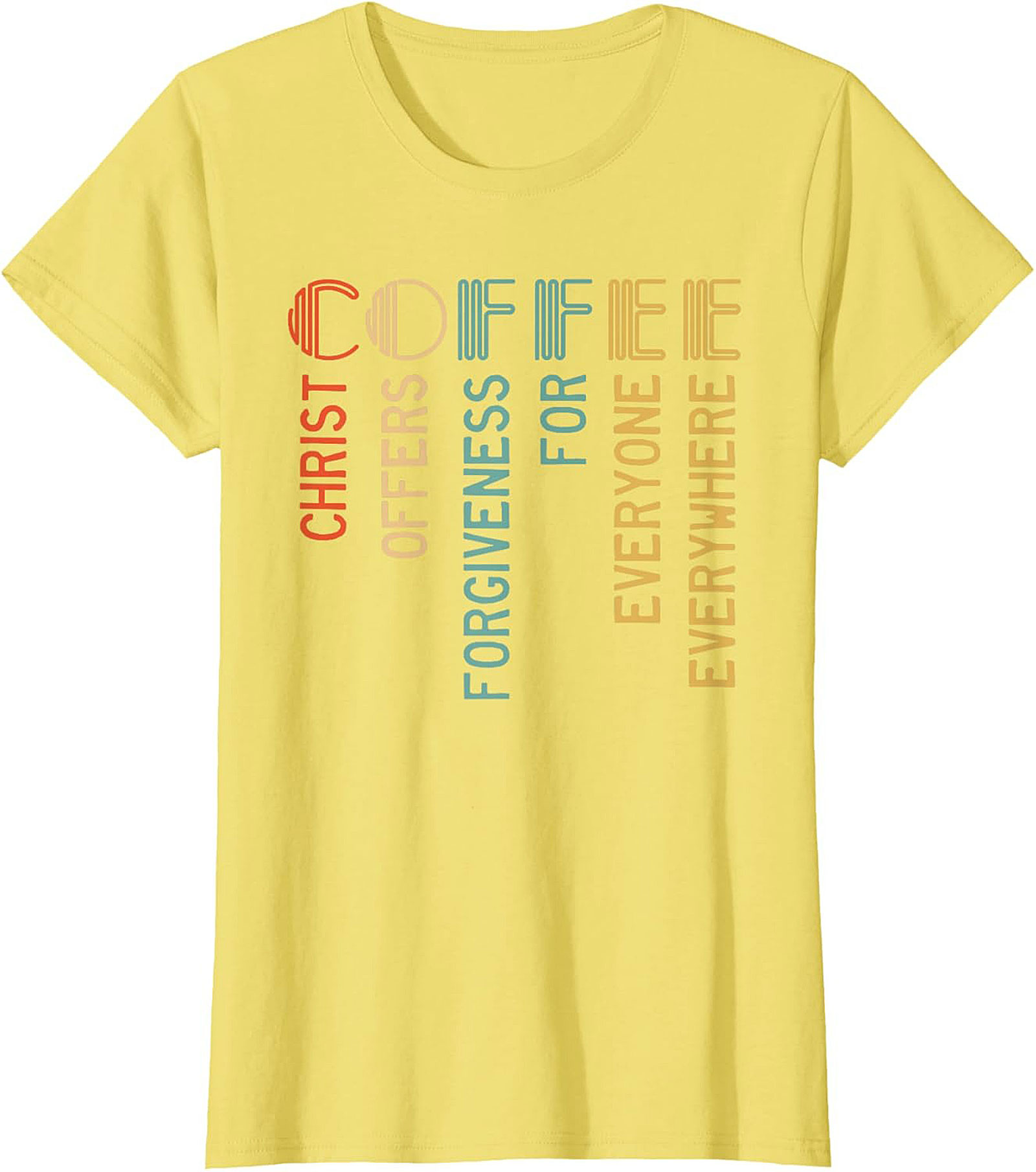 Christian Coffee Forgiveness Retro T-Shirt Faith Graphic Tee