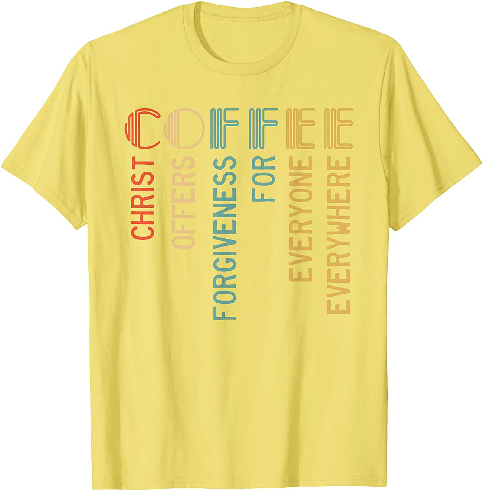 Christian Coffee Forgiveness Retro T-Shirt Faith Graphic Tee