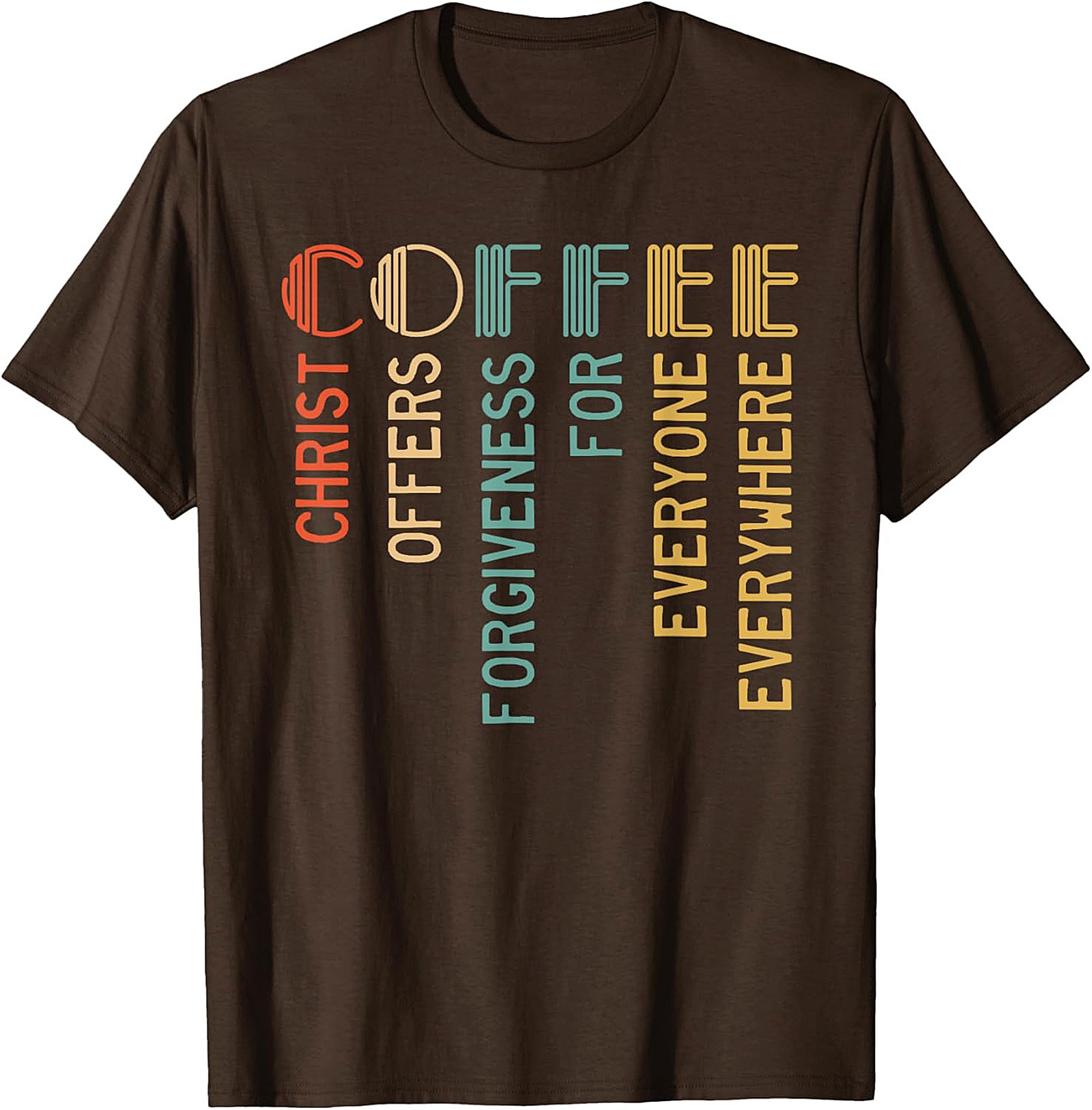 Christian Coffee Forgiveness Retro T-Shirt Faith Graphic Tee