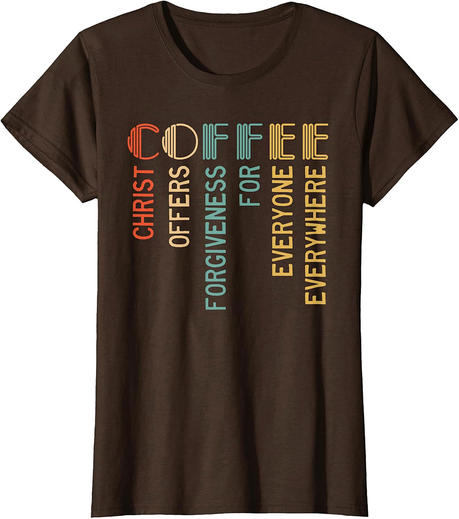 Christian Coffee Forgiveness Retro T-Shirt Faith Graphic Tee