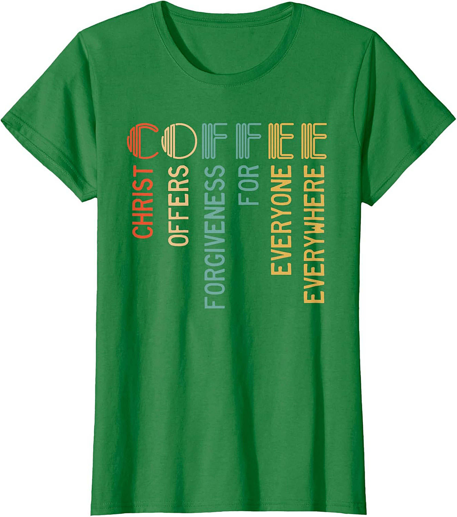 Christian Coffee Forgiveness Retro T-Shirt Faith Graphic Tee