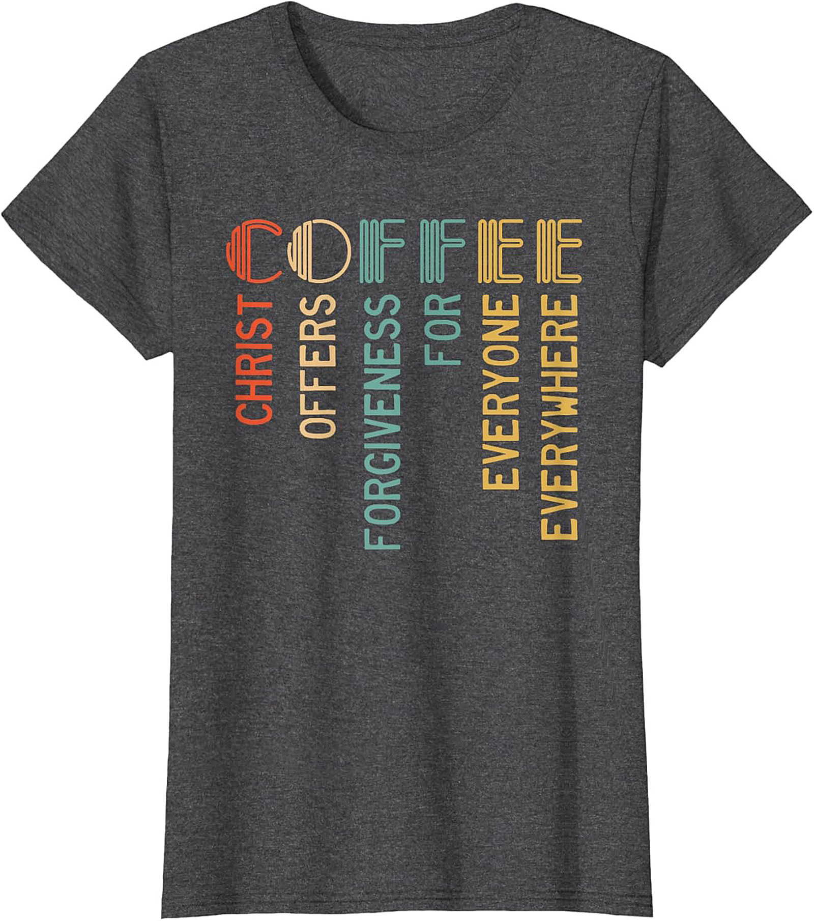 Christian Coffee Forgiveness Retro T-Shirt Faith Graphic Tee