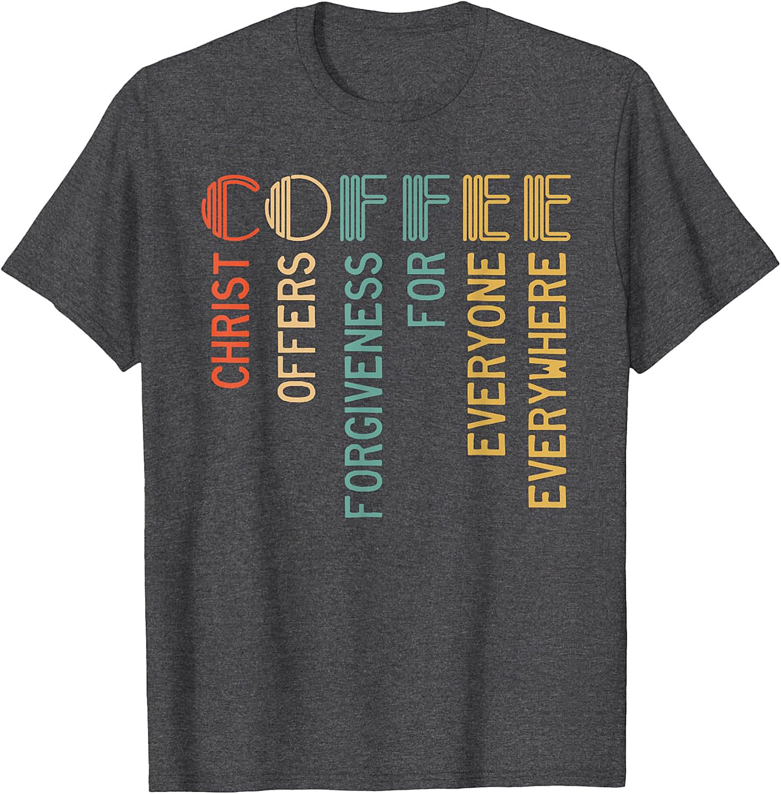 Christian Coffee Forgiveness Retro T-Shirt Faith Graphic Tee