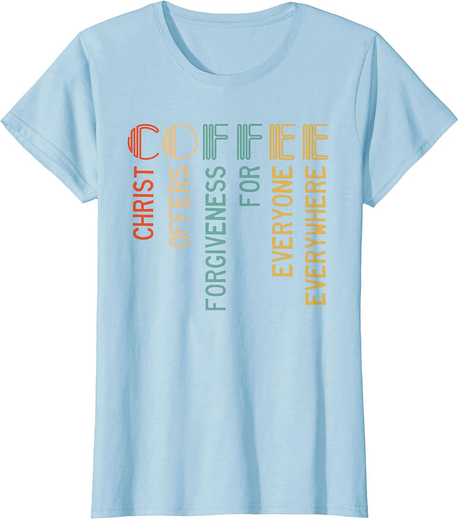 Christian Coffee Forgiveness Retro T-Shirt Faith Graphic Tee
