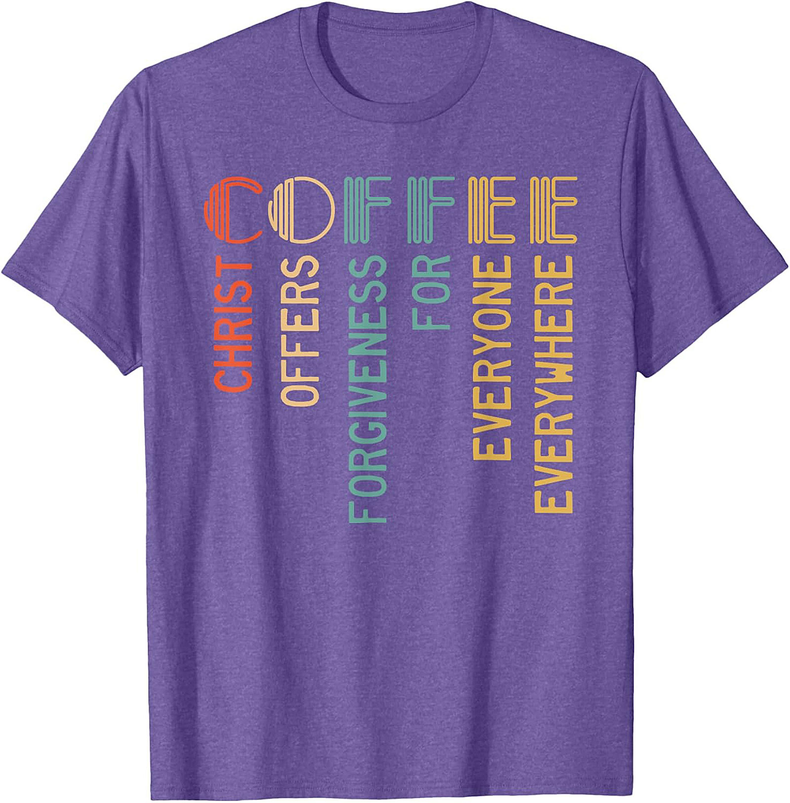 Christian Coffee Forgiveness Retro T-Shirt Faith Graphic Tee