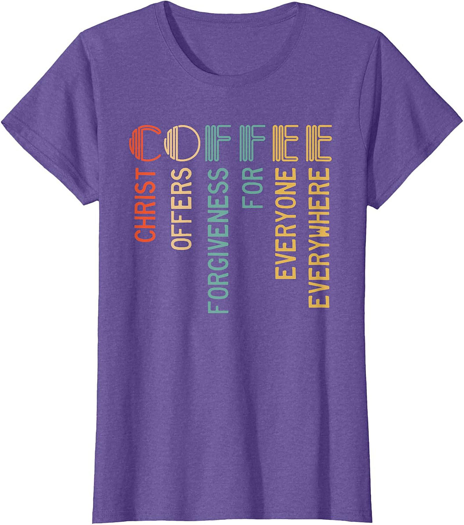 Christian Coffee Forgiveness Retro T-Shirt Faith Graphic Tee