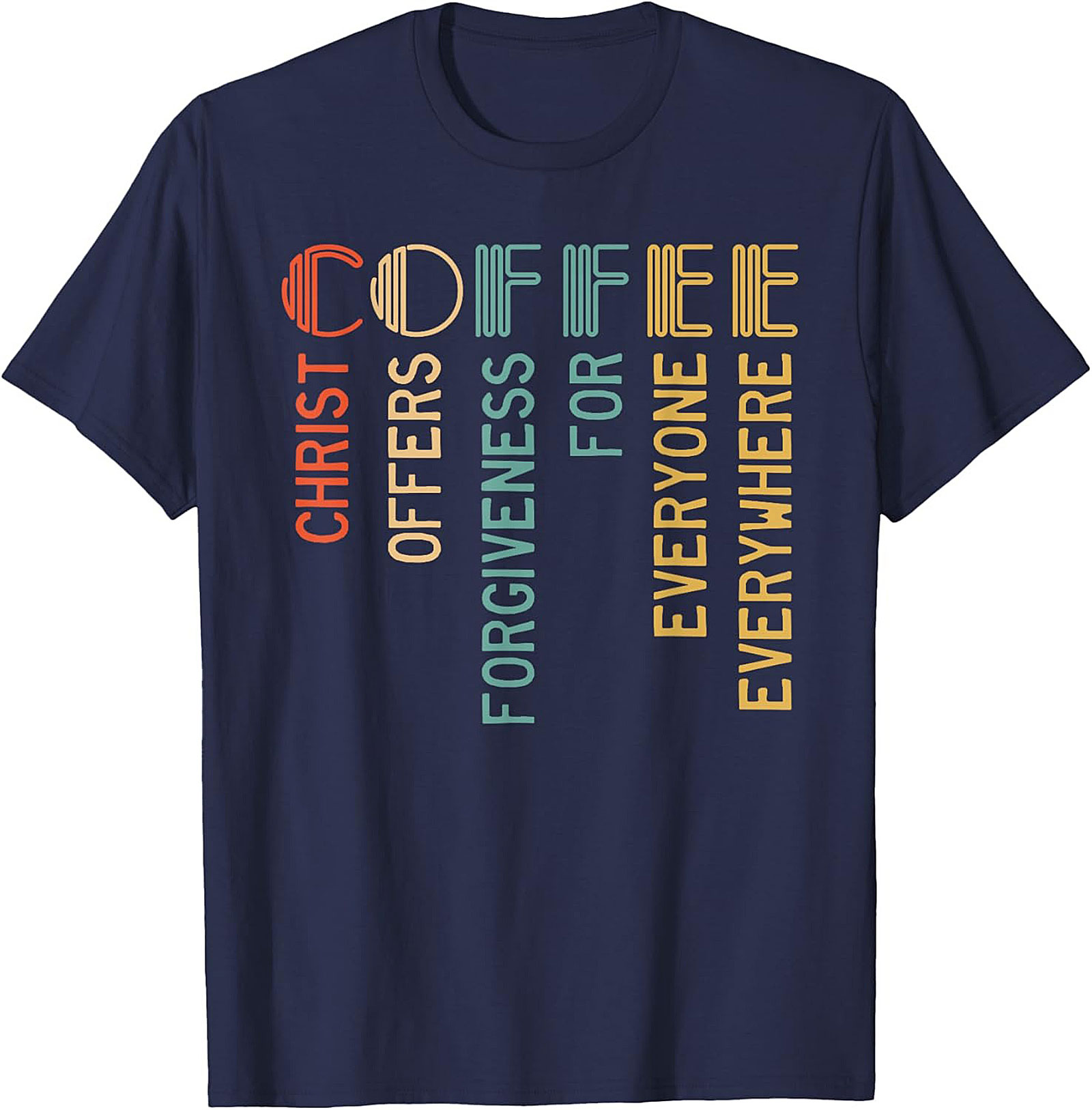 Christian Coffee Forgiveness Retro T-Shirt Faith Graphic Tee