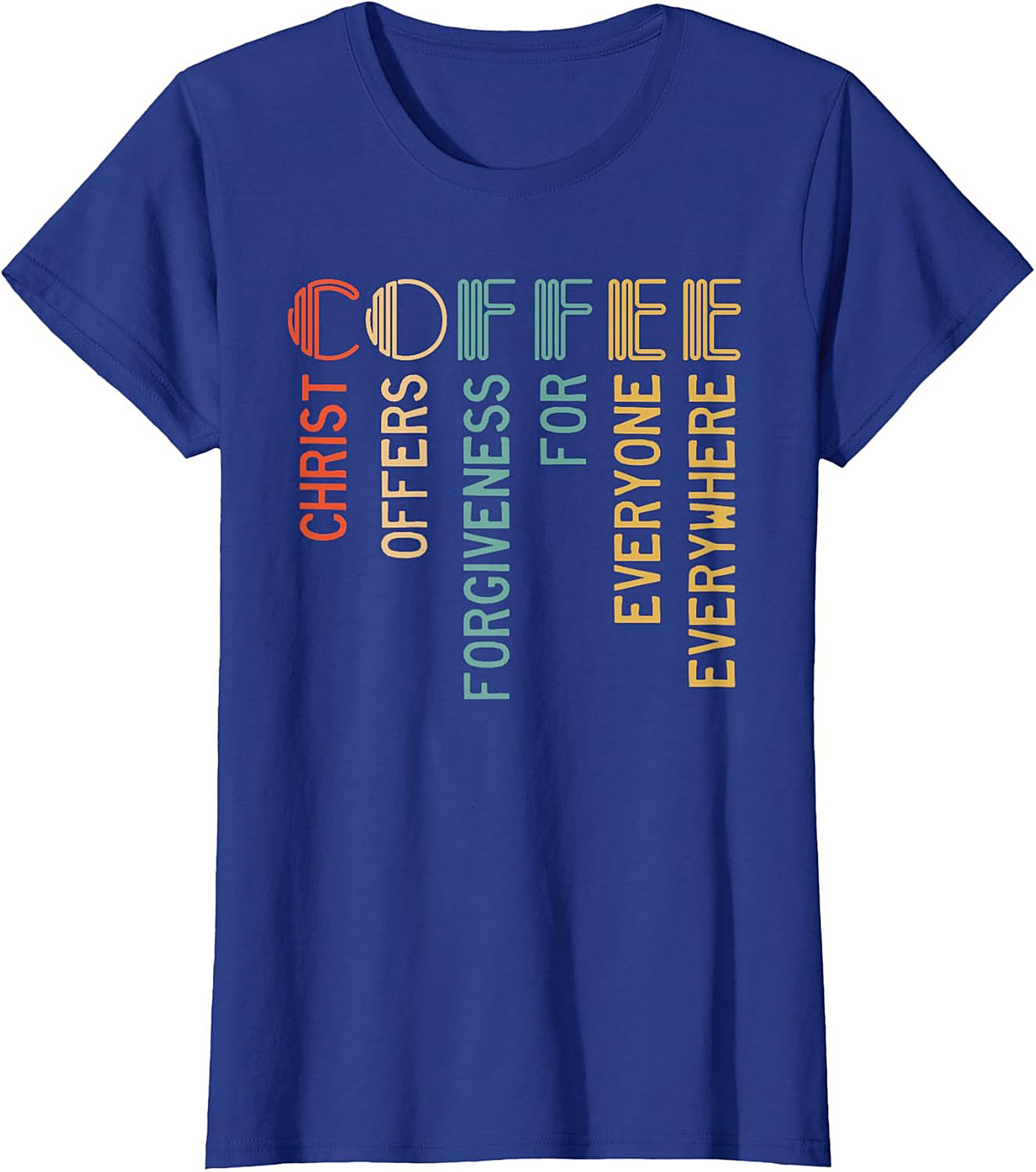 Christian Coffee Forgiveness Retro T-Shirt Faith Graphic Tee