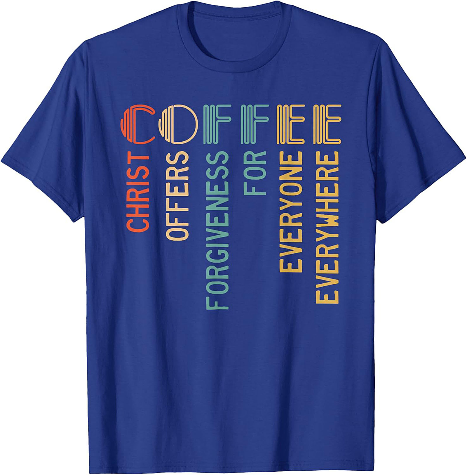 Christian Coffee Forgiveness Retro T-Shirt Faith Graphic Tee