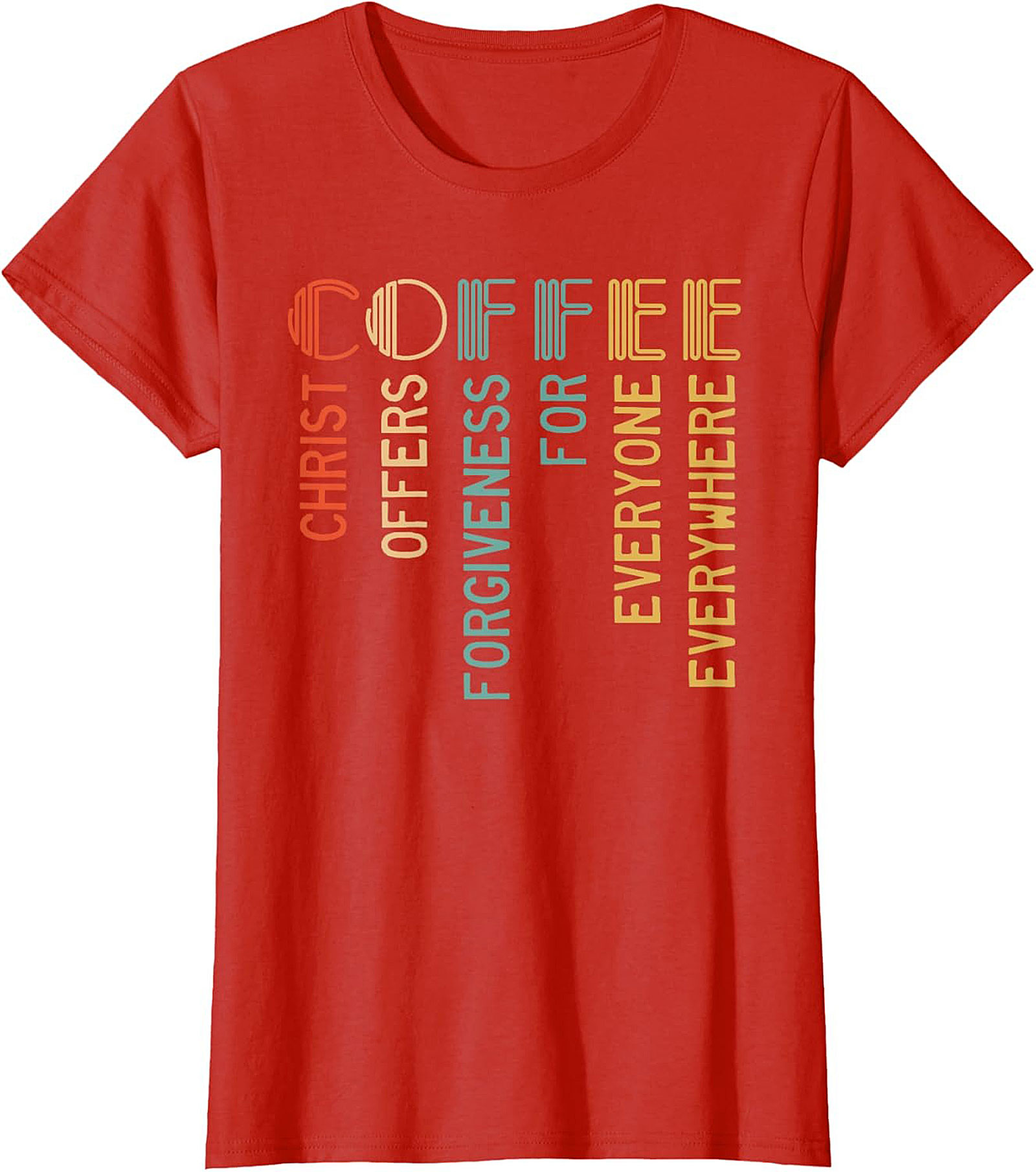 Christian Coffee Forgiveness Retro T-Shirt Faith Graphic Tee