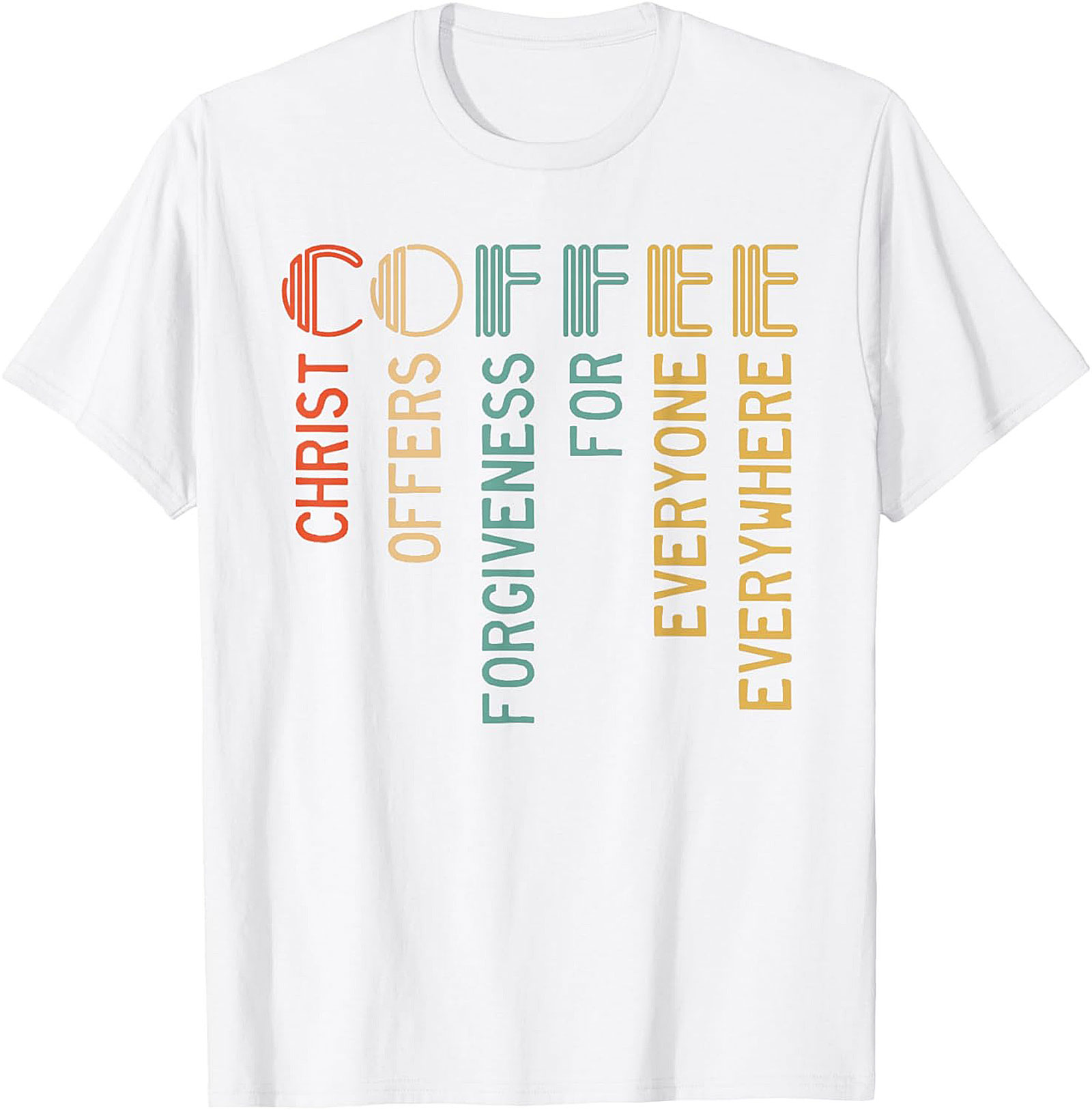 Christian Coffee Forgiveness Retro T-Shirt Faith Graphic Tee