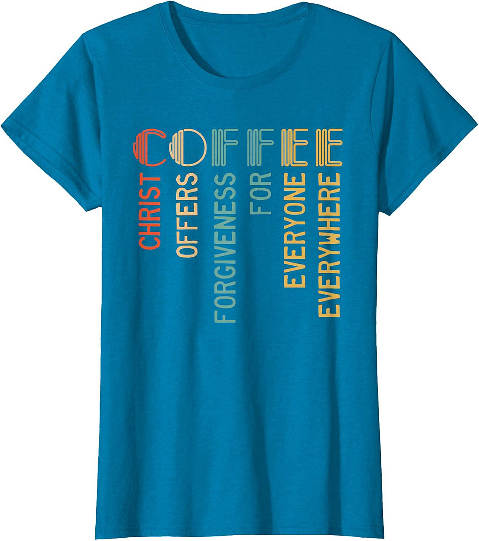 Christian Coffee Forgiveness Retro T-Shirt Faith Graphic Tee