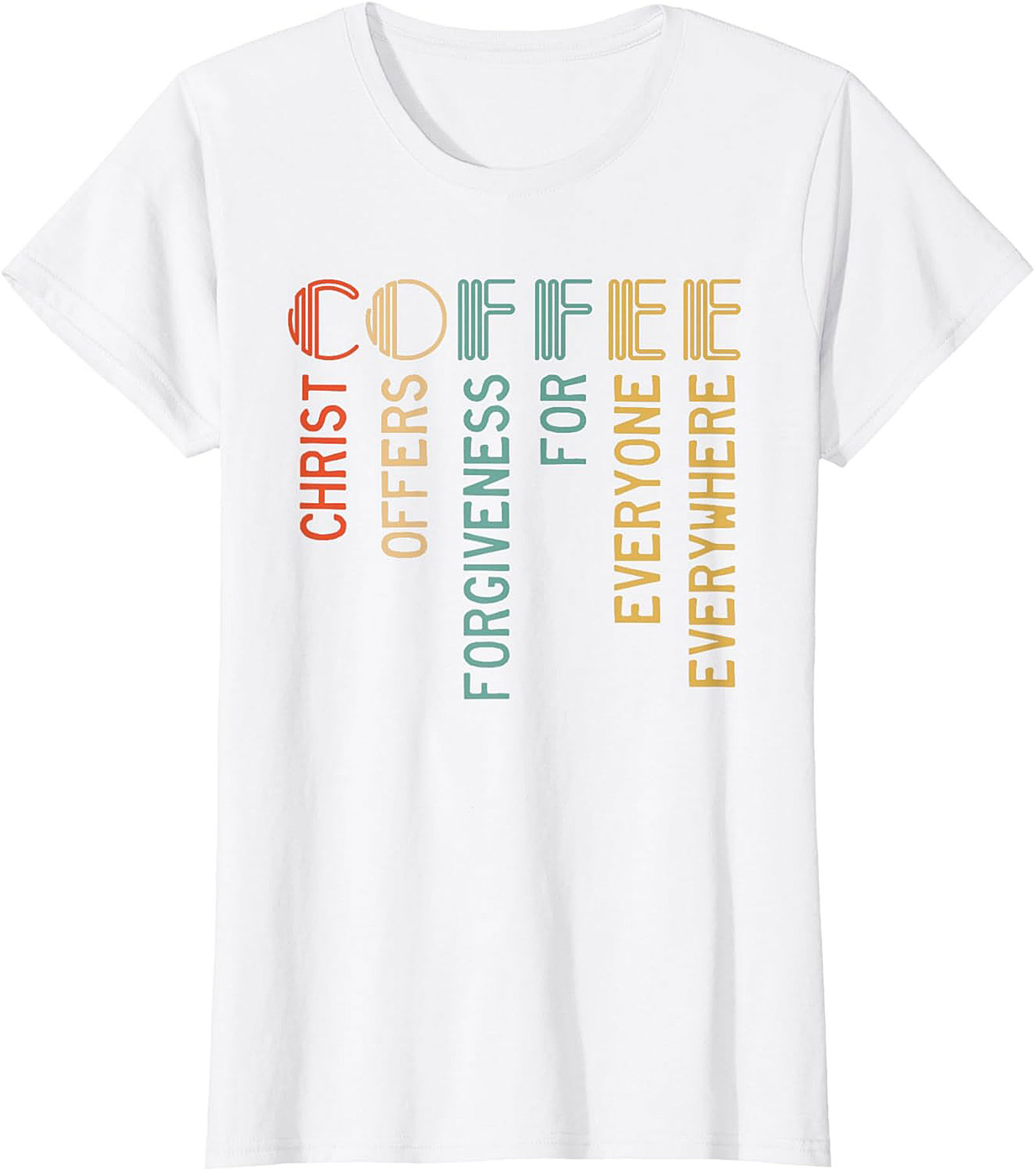 Christian Coffee Forgiveness Retro T-Shirt Faith Graphic Tee