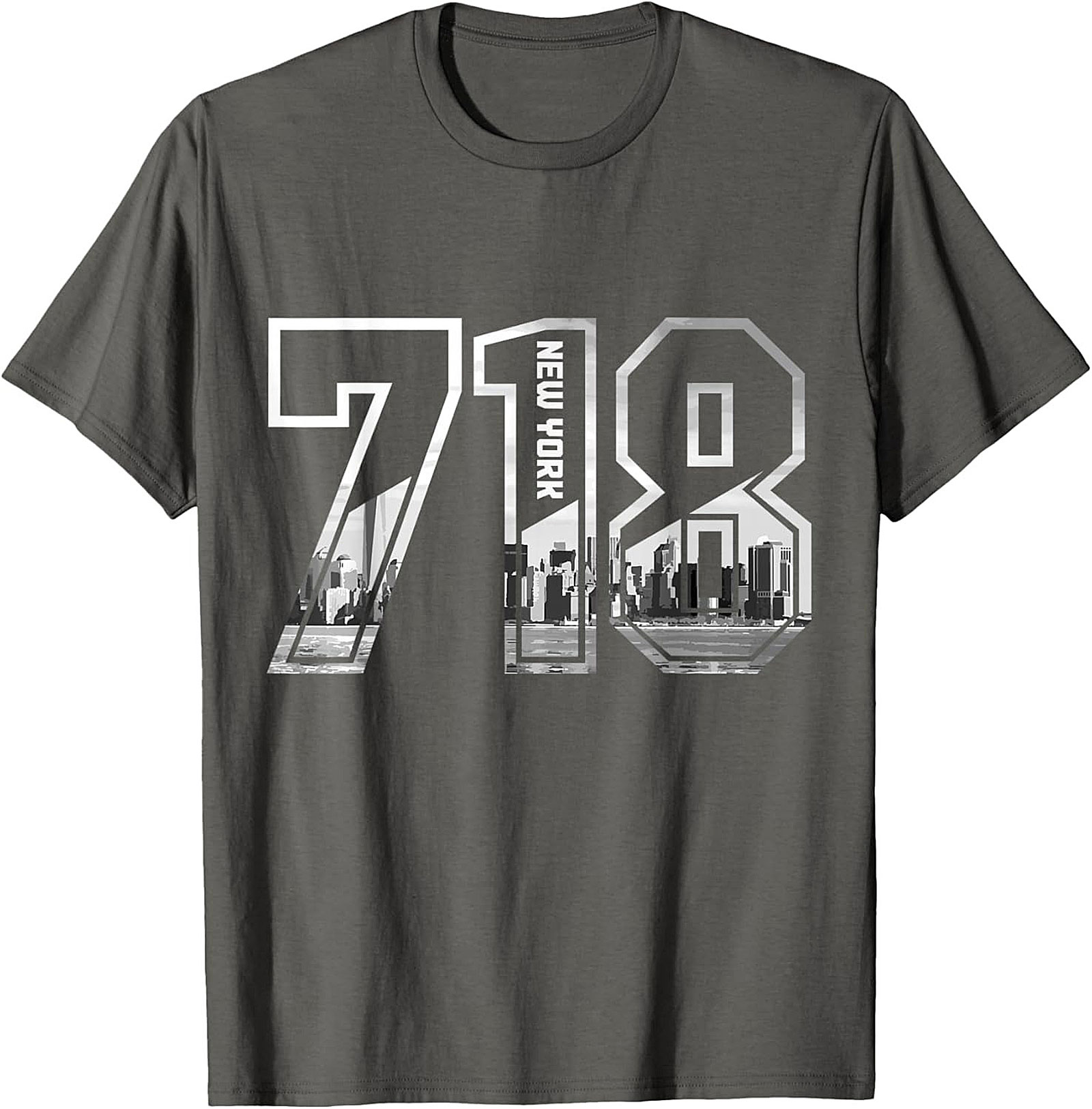 718 New York Skyline T-Shirt NYC Area Code Graphic Tee