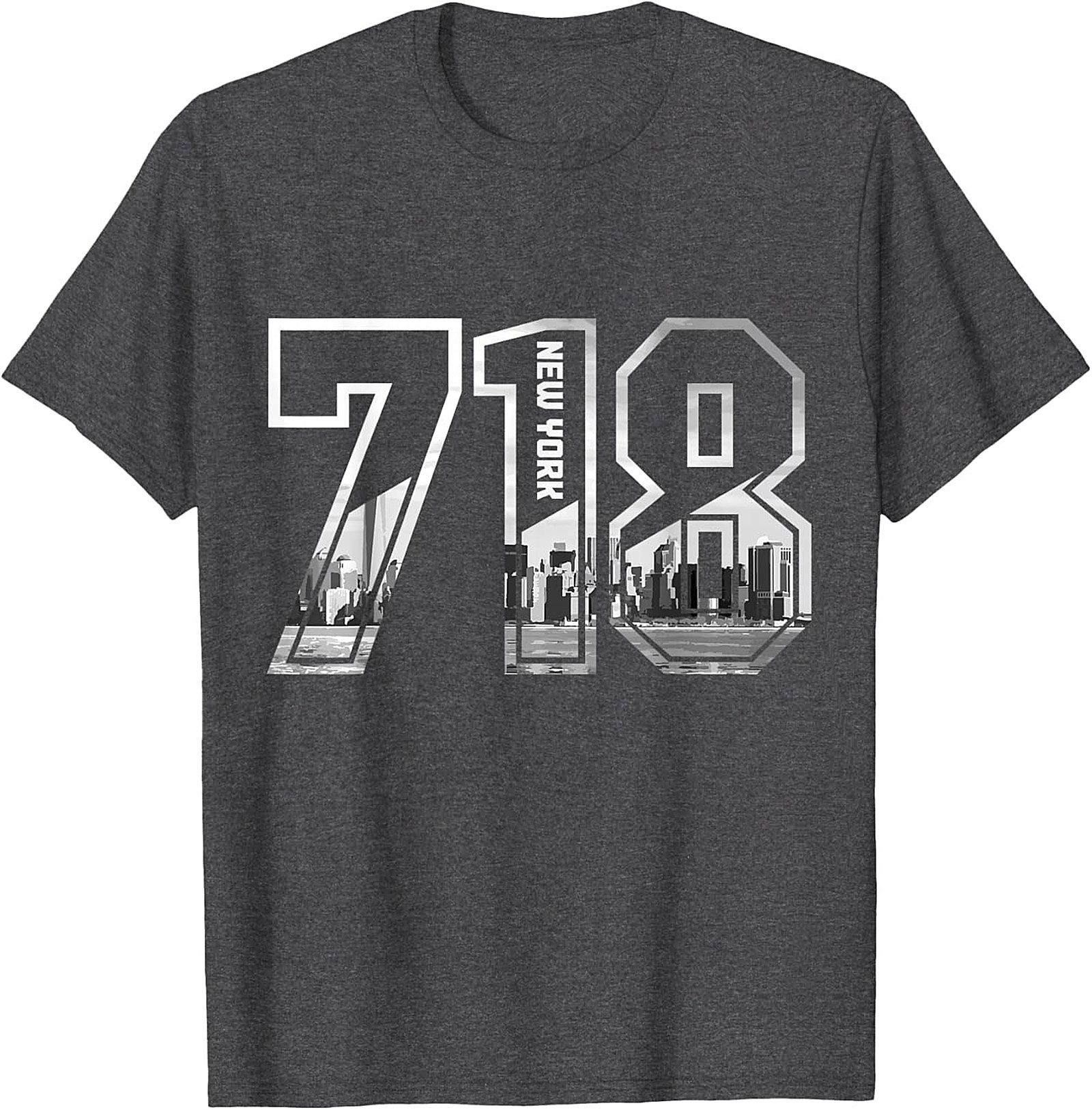718 New York Skyline T-Shirt NYC Area Code Graphic Tee