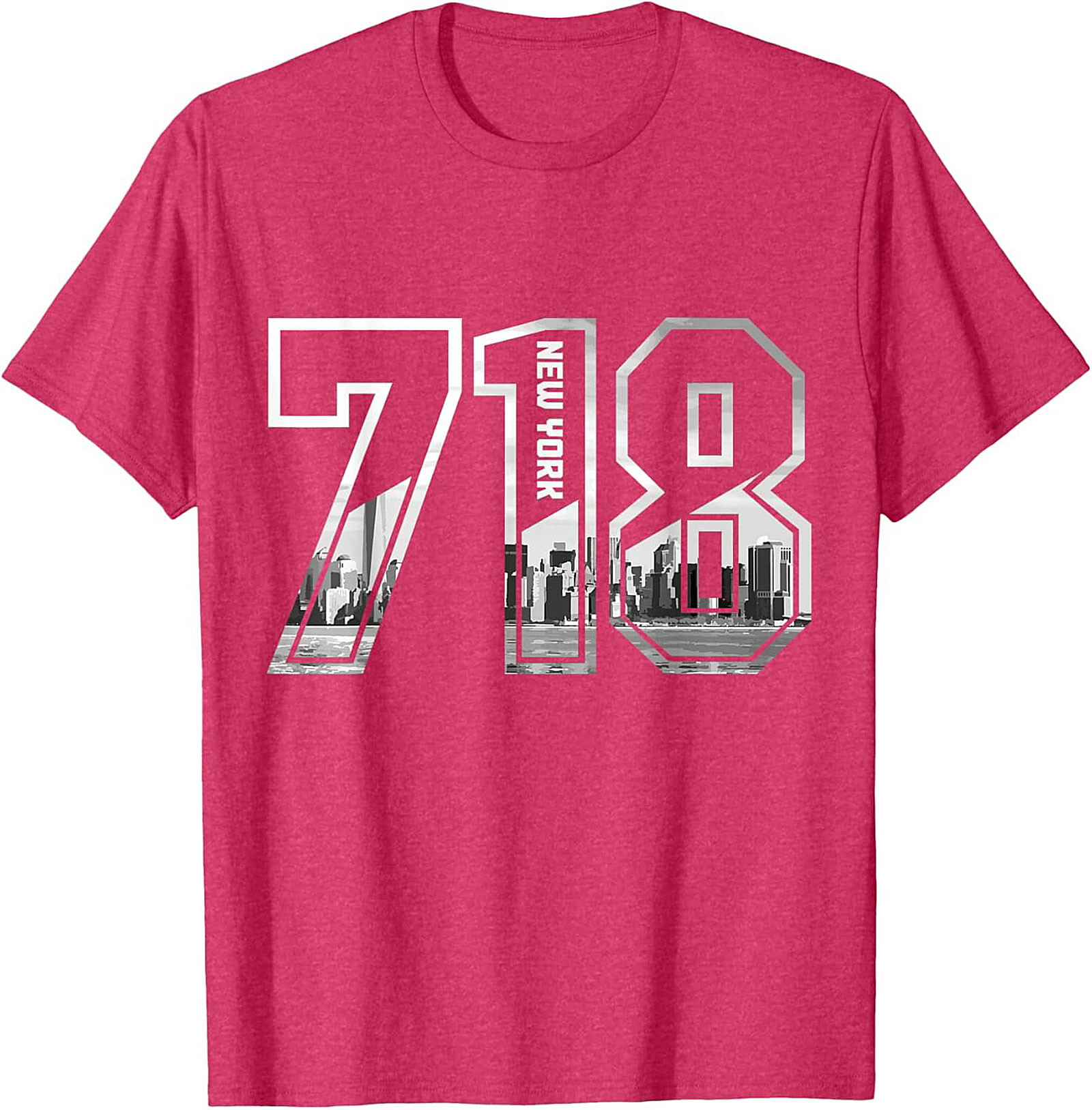 718 New York Skyline T-Shirt NYC Area Code Graphic Tee