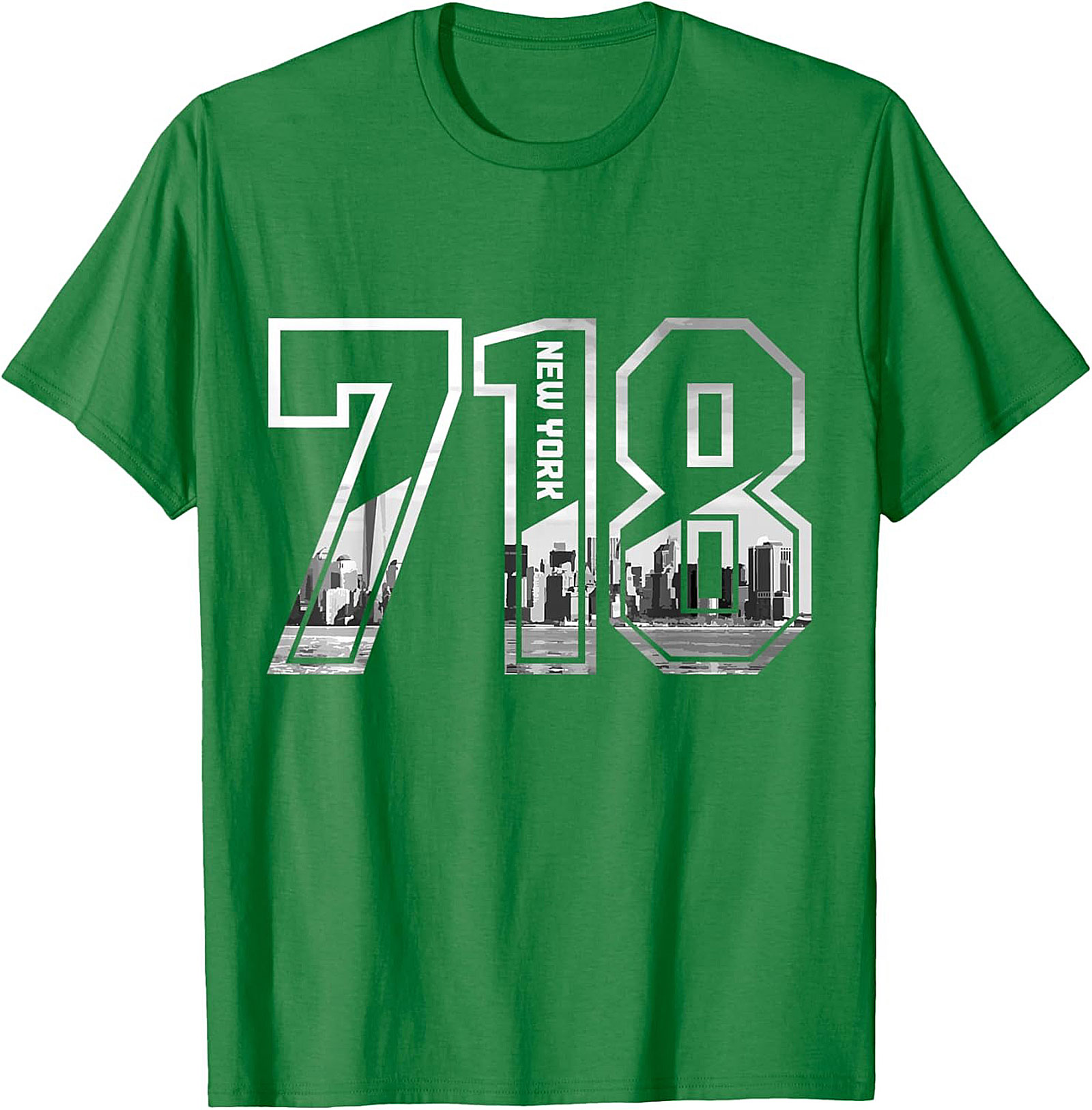 718 New York Skyline T-Shirt NYC Area Code Graphic Tee