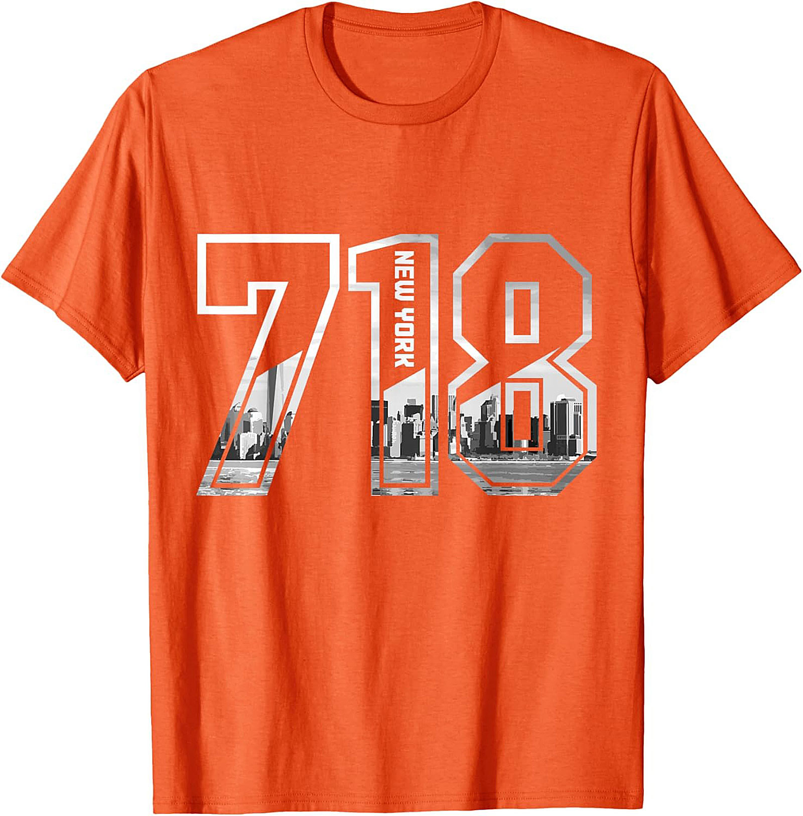 718 New York Skyline T-Shirt NYC Area Code Graphic Tee